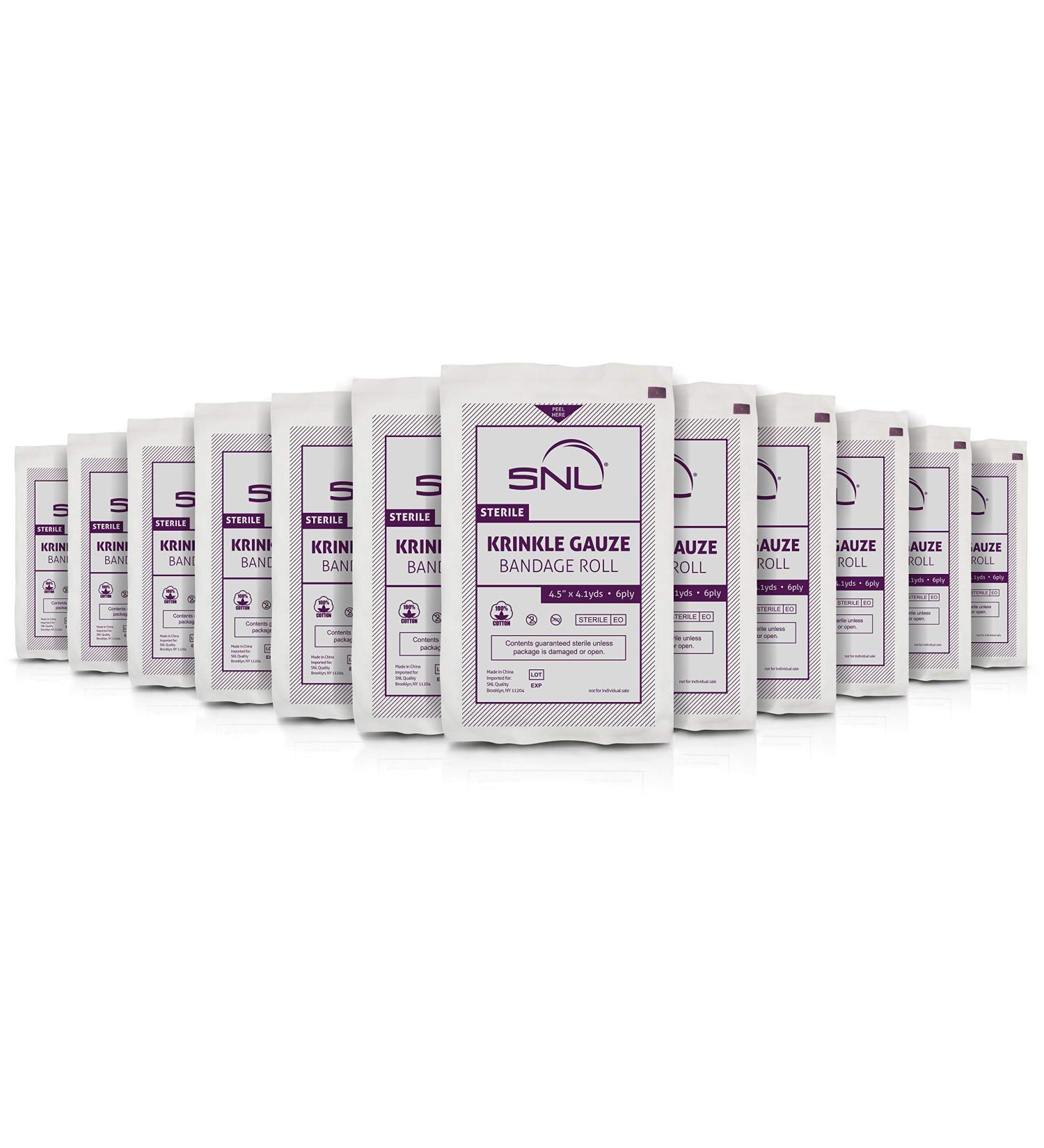 SNL Sterile Krinkle Kerlix Type 4.5 x 4.125 Yds Latex-Free Bandage Roll - Pack of 12 - Buy Online on GoSupps.com