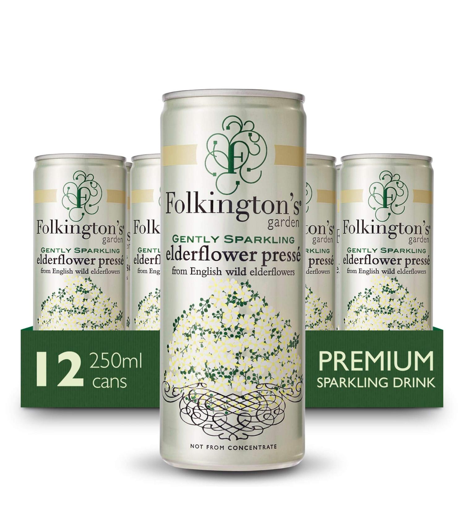 Folkingtons Elderberry 250ml Tins 12 Pack - Buy Online on GoSupps.com
