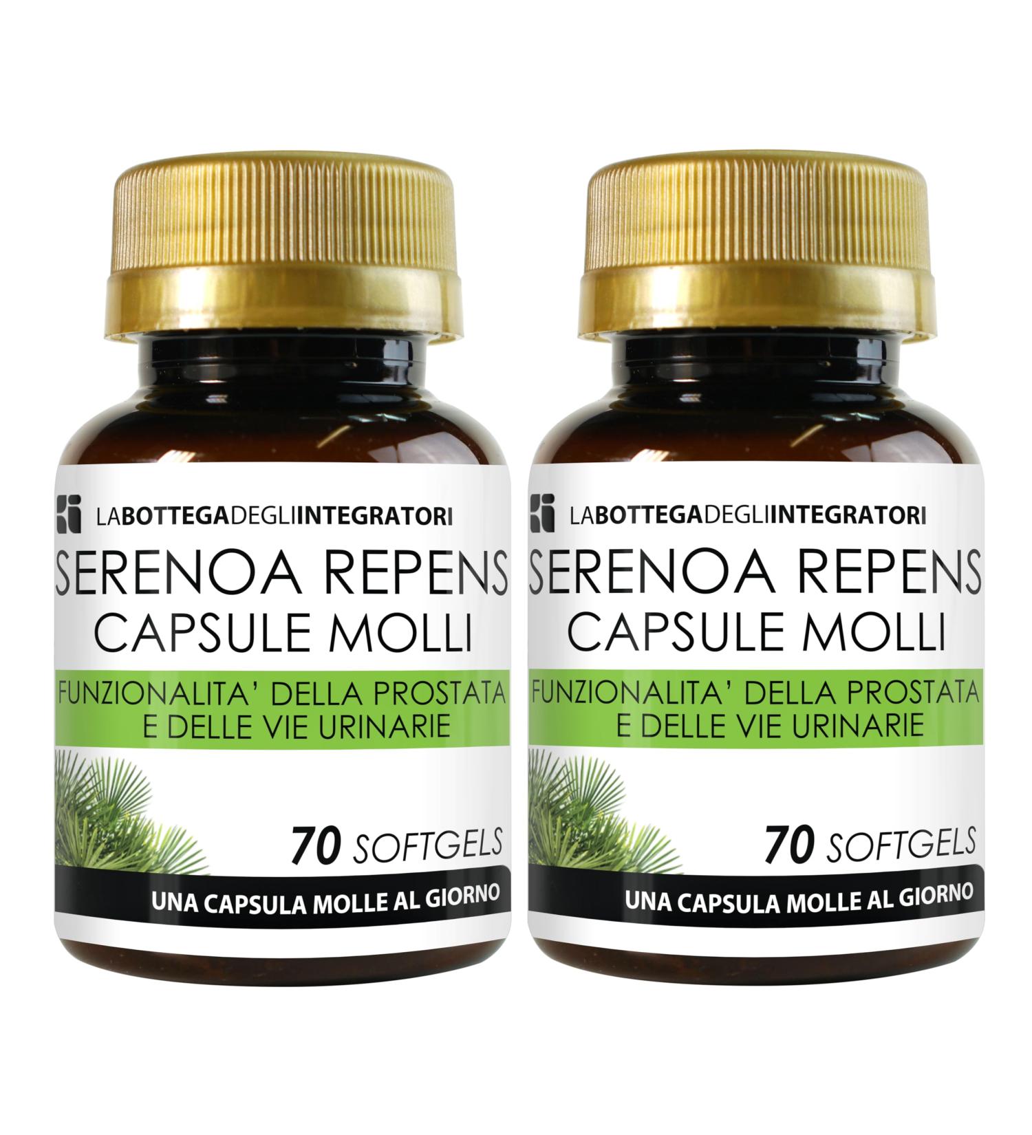LABOTTEGADEGLIINTEGRATORI SERENOA REPENS 140 SOFTGELS WITH 320 MG OIL STANDARDIZED AT 90 SOFT CAPSULES FOR THE PROSTATE AND URINARY TRACT 1 SOFTGEL CAPSULE PER DAY - Buy Online on GoSupps.com