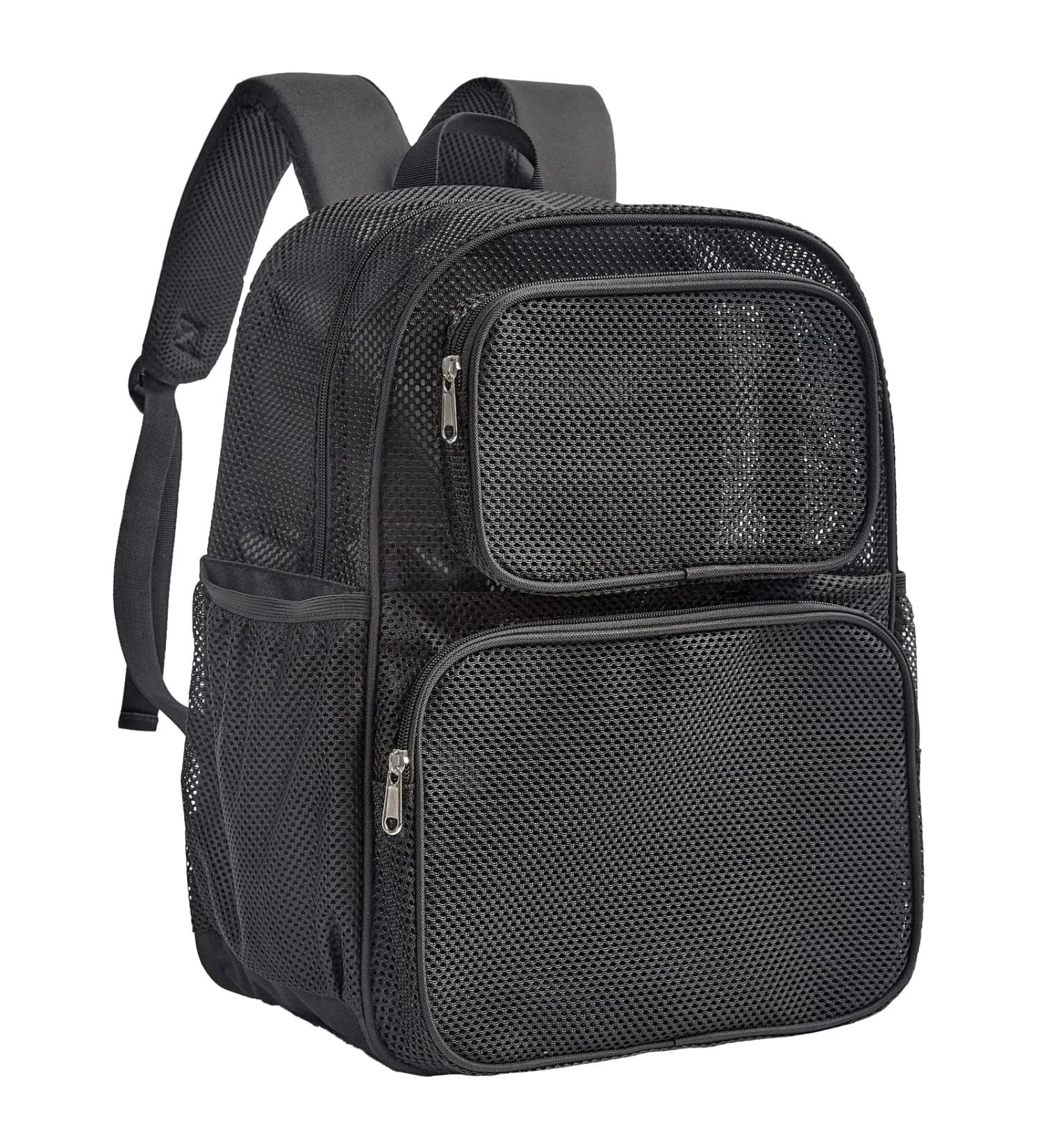 Covax Large Mesh Backpack - Semi-Transparent College Backpack with Bungee and Padded Straps for Travel, Beach, and Outdoor Sports - Buy Online on GoSupps.com
