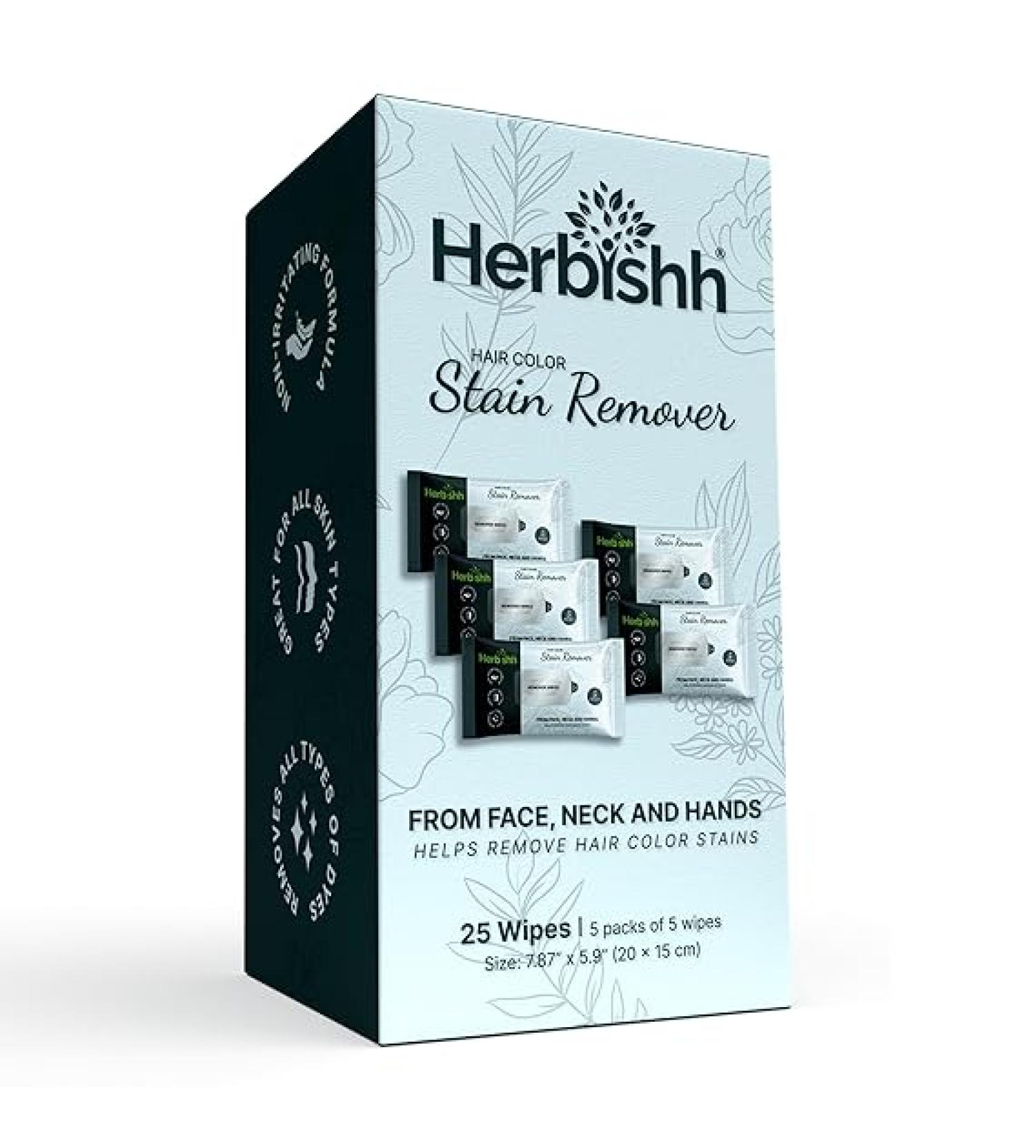 Herbishh Hair Color Stain Remover Wipes - 5 Travel Pack - Gentle Dye Cleanup Solution - Skin-Friendly Formula - Buy Online on GoSupps.com