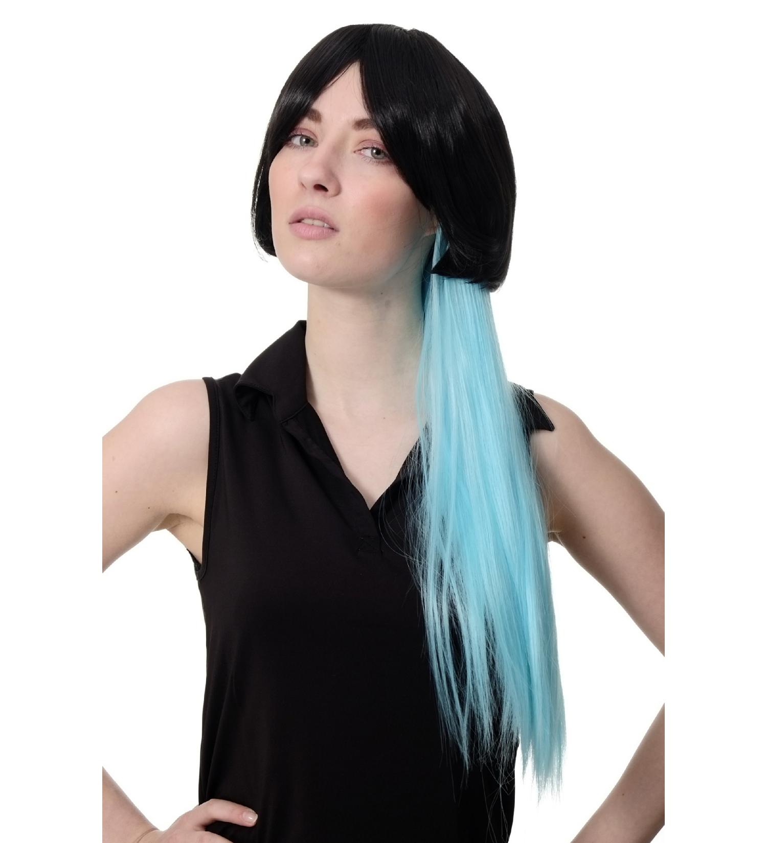 Buy WIG ME UP Sexy Girly Cosplay Wig - Black Bob & Long Light Blue Cyan Braid Ponytail SA074-2HTF2513 | International Shipping Available - Buy Online on GoSupps.com