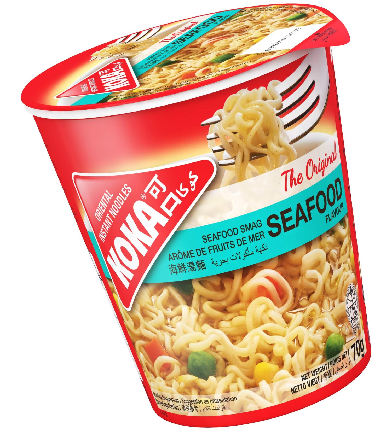 Koka Noodles Original Seafood Flavour Oriental Style Instant Noodles 12 Cups of 70 g Seafood 70 g (Pack of 1)