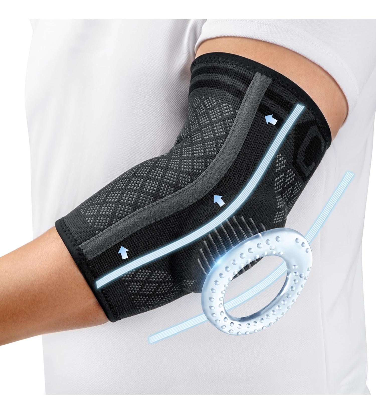 Cambivo 2x Elbow Bandage for Men & Women - Tennis Arm Support with Gel Pads & Stabilizers for Pain Relief - XL Black - Buy Online on GoSupps.com