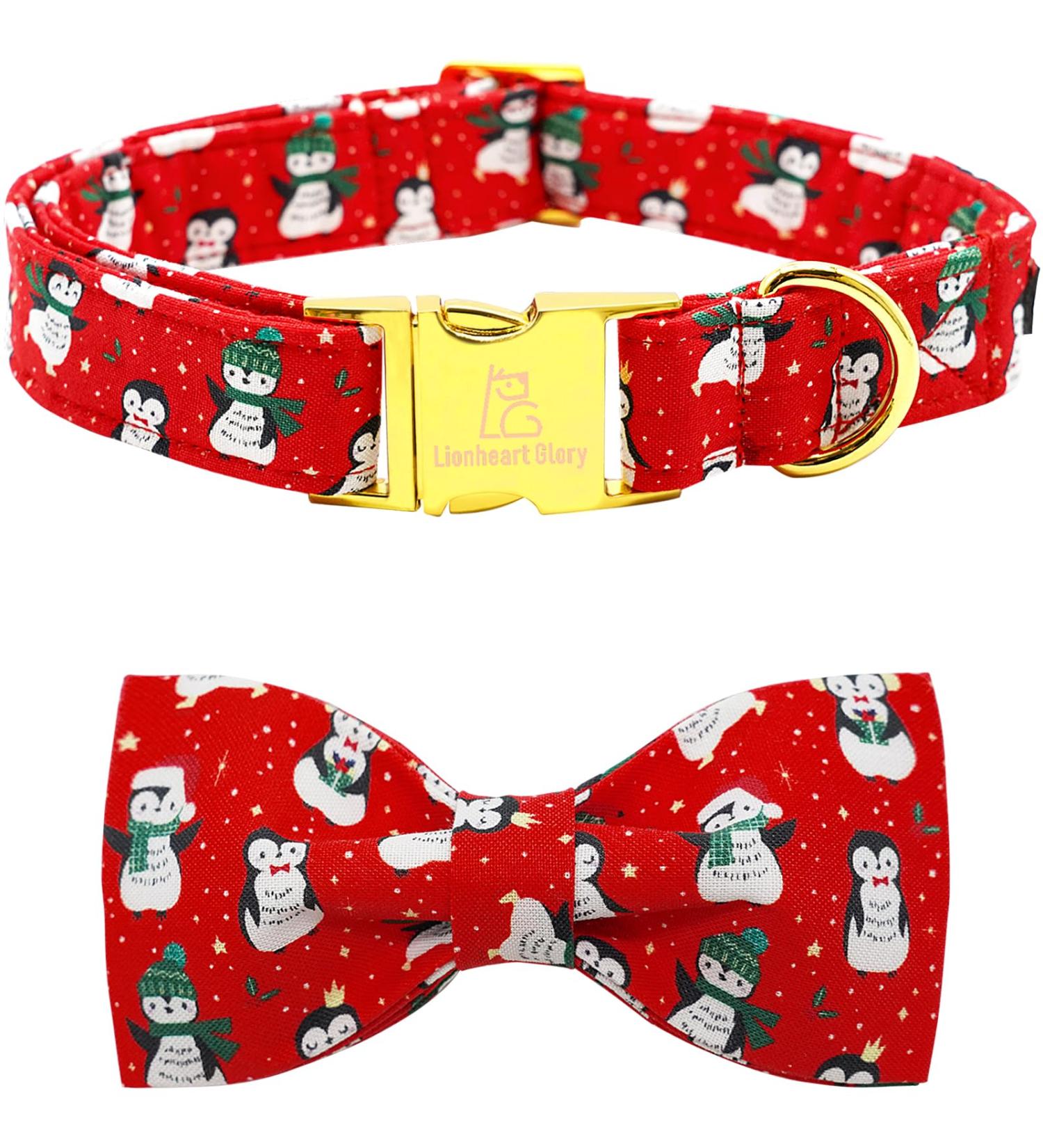 Lionheart Glory Christmas Dog Collar - Adjustable Soft Fly Collars for Small Dogs - Red Penguin Design - XS (1 Pack) - Buy Online on GoSupps.com