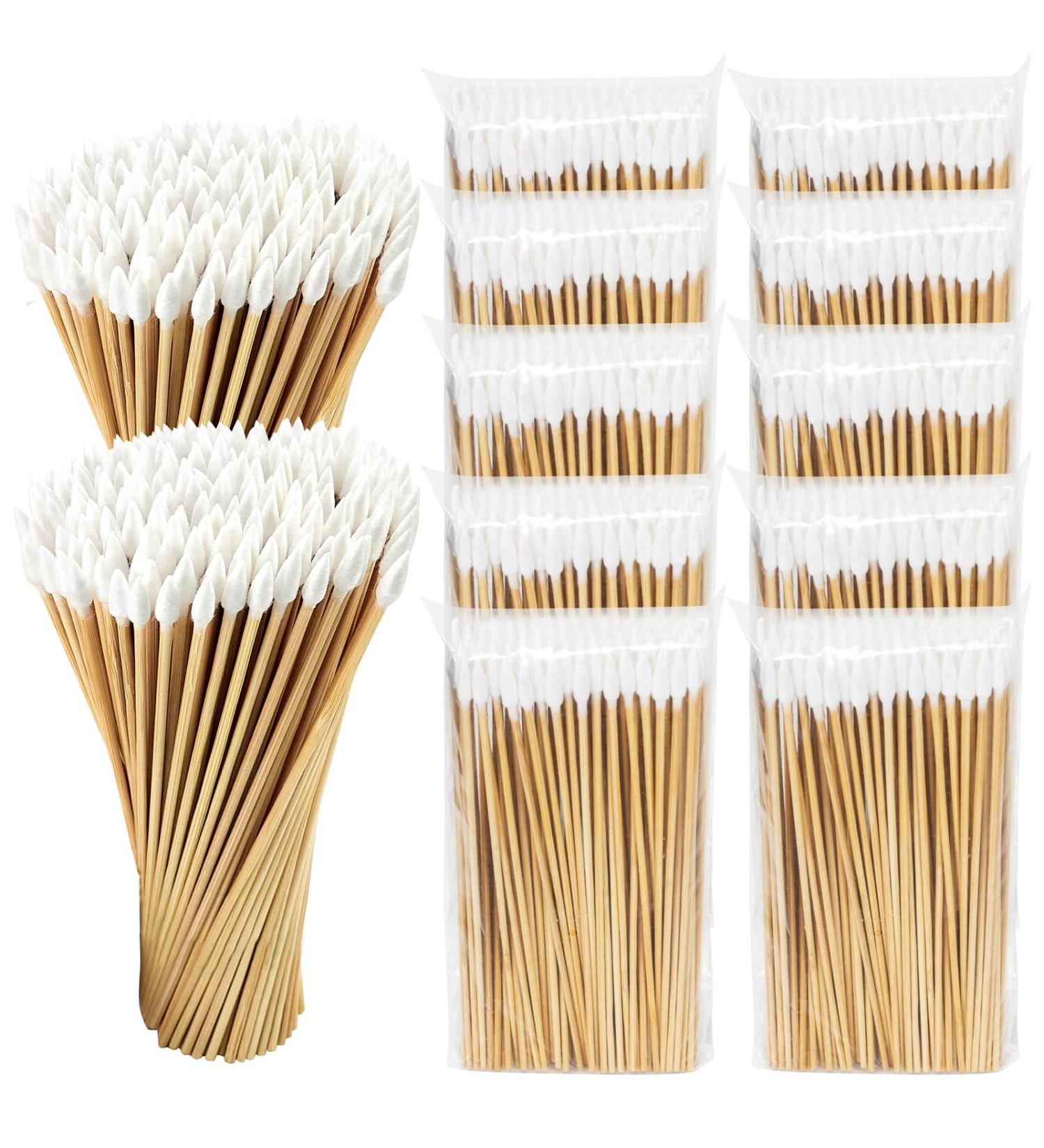 Durable 6'' Long Cotton Swabs - 1000 Count, Pointed Tips for Gun Cleaning, Makeup & Pet Care - Buy Online on GoSupps.com
