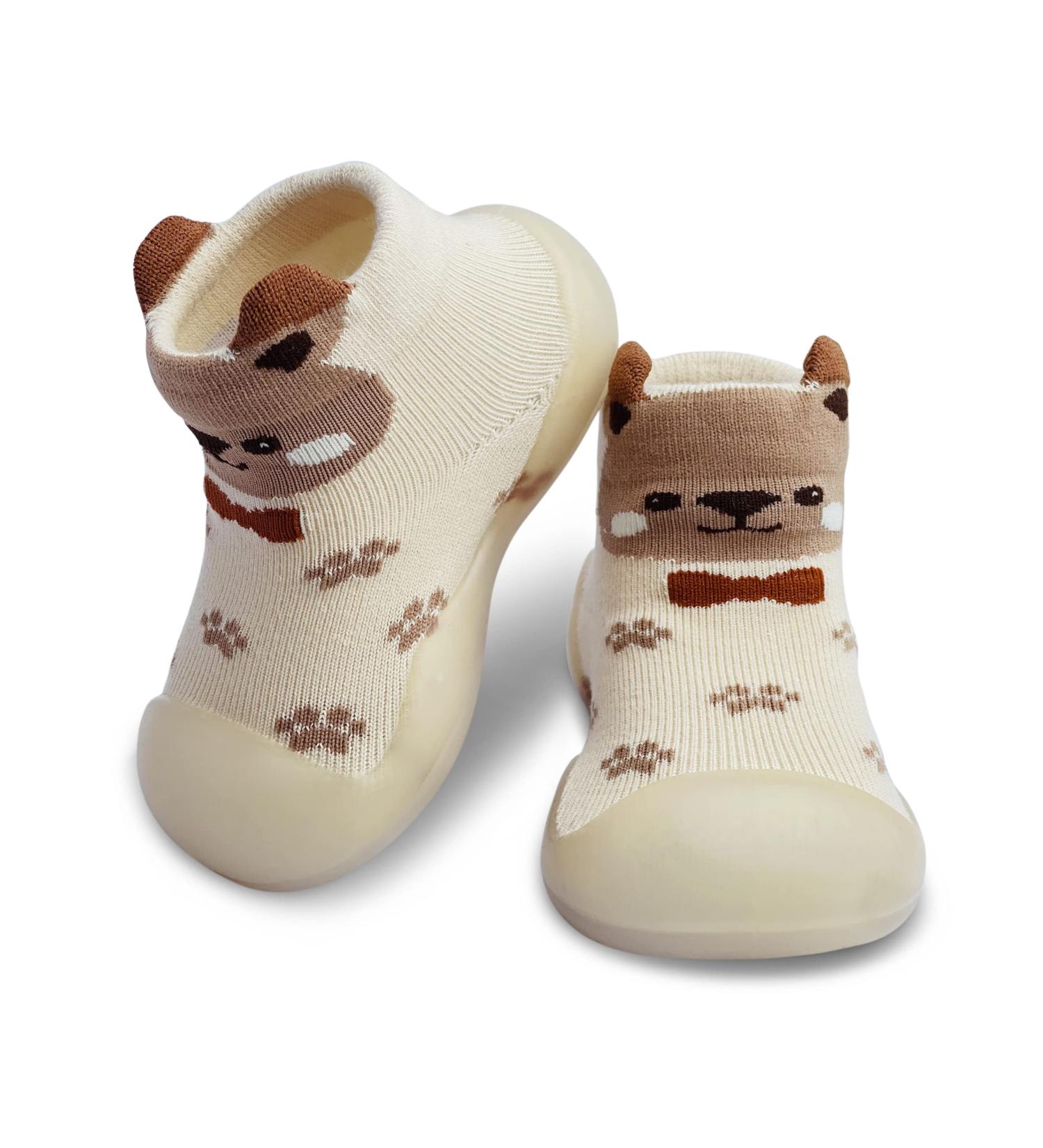 Dookeh Baby Shoes - Non-Slip Soft Sole Sneakers for Toddler Boys and Girls 9-12 Months - Brown - Buy Online on GoSupps.com