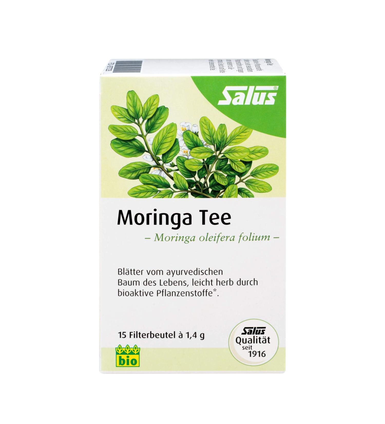  Salus Salus - Moringa Tea - 1 x 15 filter bags (21 g) - herbal tea - full-bodied taste thanks to bioactive plant substances a) - organic - Buy Online on GoSupps.com