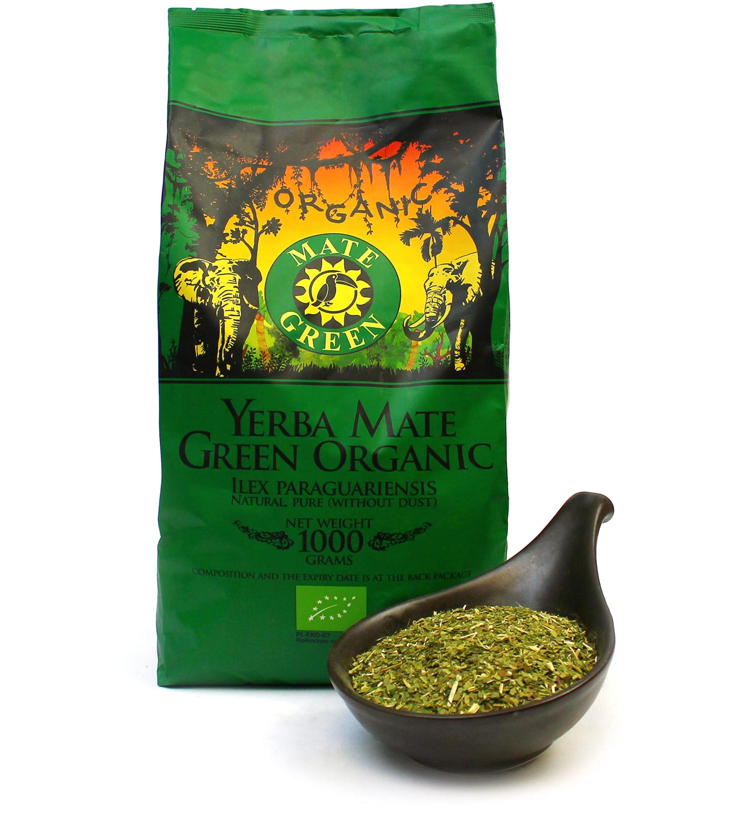 Organic Green Mate Tea 1 kg - Premium Yerba Mate Loose Leaf 95% Large Leaves Traditionally Harvested & Dried | Authentic Brazilian Tea - Buy Online on GoSupps.com