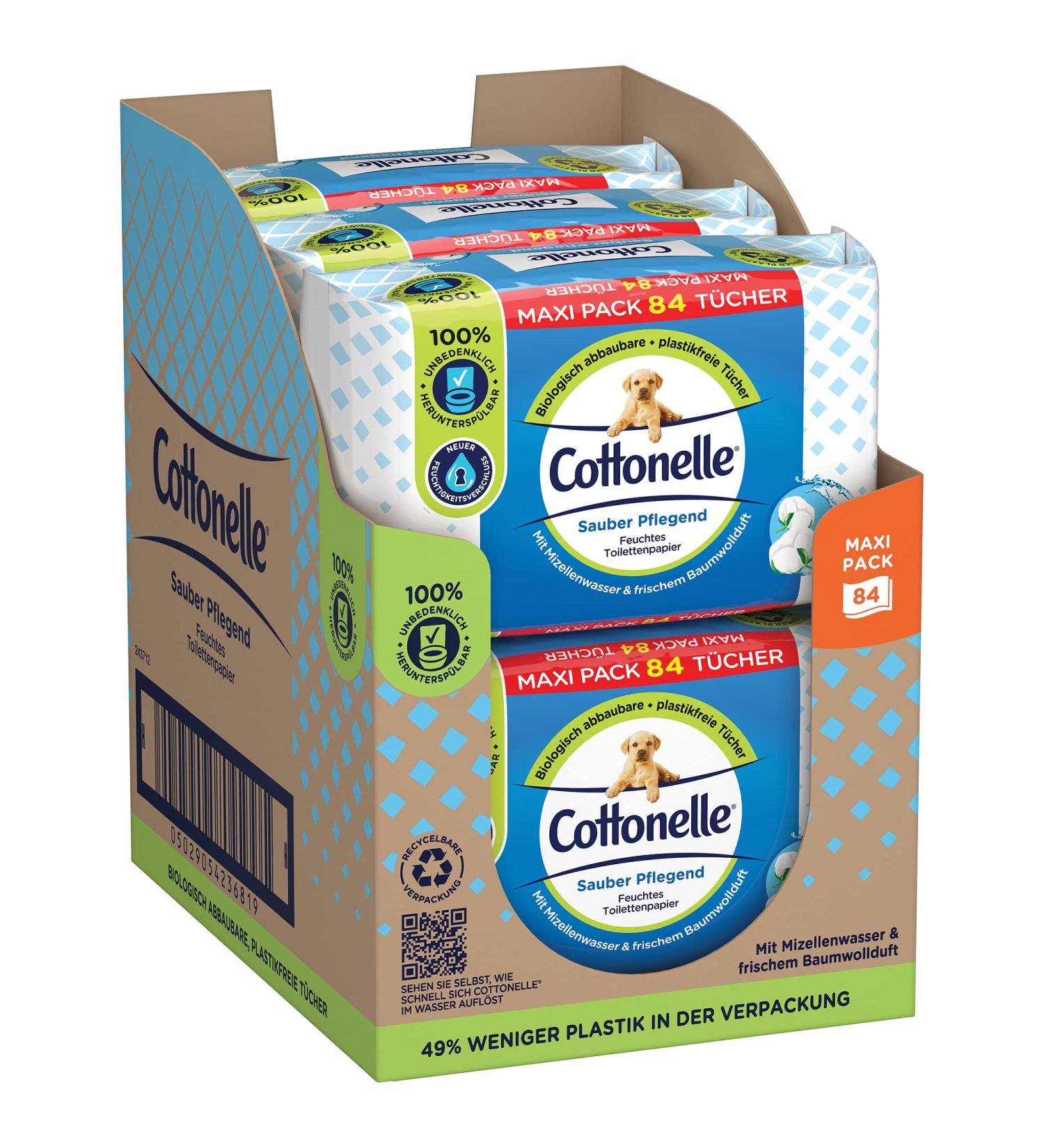 Cottonelle Wet Toilet Paper - Clean Nourishing Micellar Water & Cotton Fragrance - Maxi Pack 6x84 | International Shipping Available - Buy Online on GoSupps.com