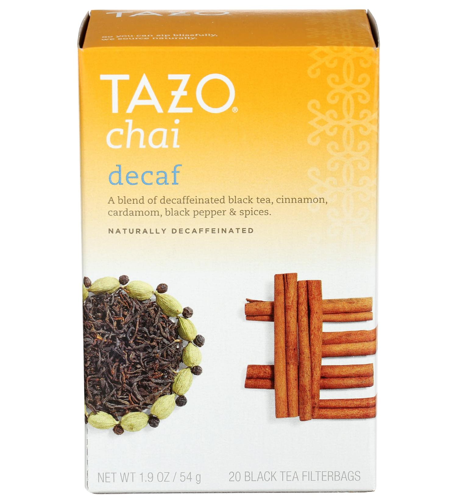 Tazo Decaf Chai Black Tea Filterbags - 20 Count - Buy Online on GoSupps.com