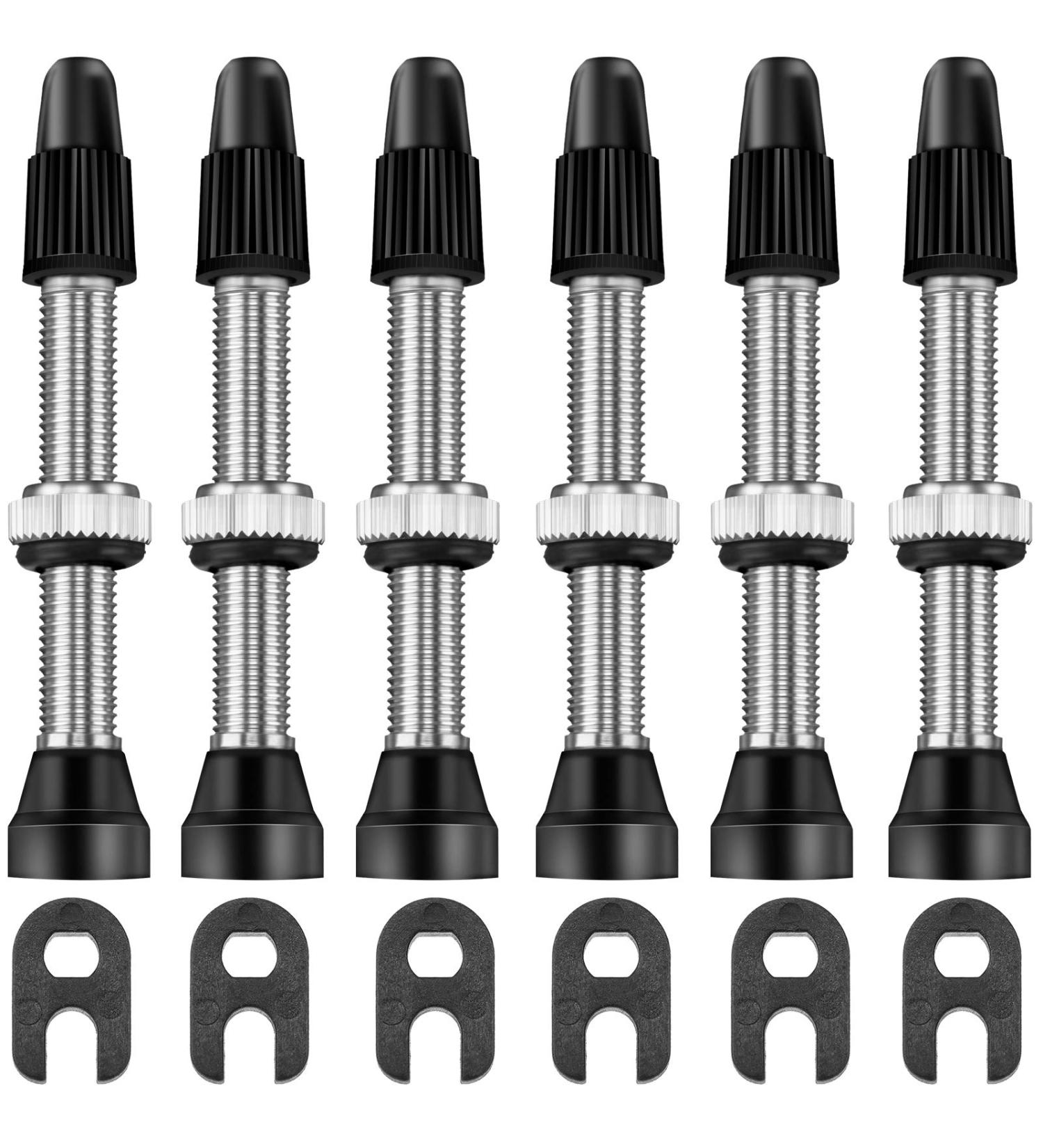 Hestya 9-Piece Presta Valve Stem Kit with 40mm Tubeless Valve + Core Remover Tool - Black - Buy Online on GoSupps.com
