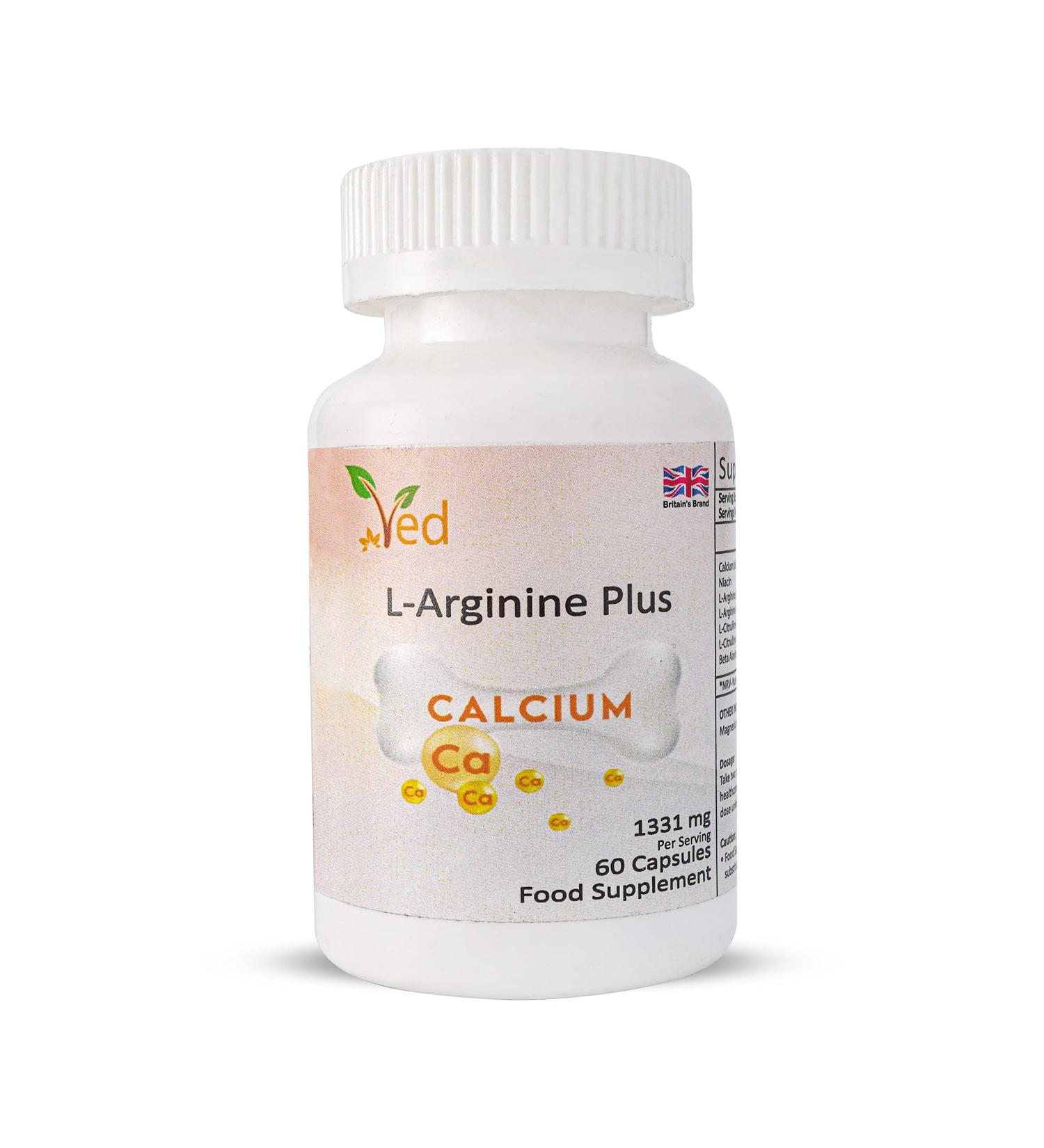 Ved L-Arginine 1331 mg - High Potency Muscle & Pre-Workout Supplement - 60 Capsules | 30 Day Supply - Buy Online on GoSupps.com