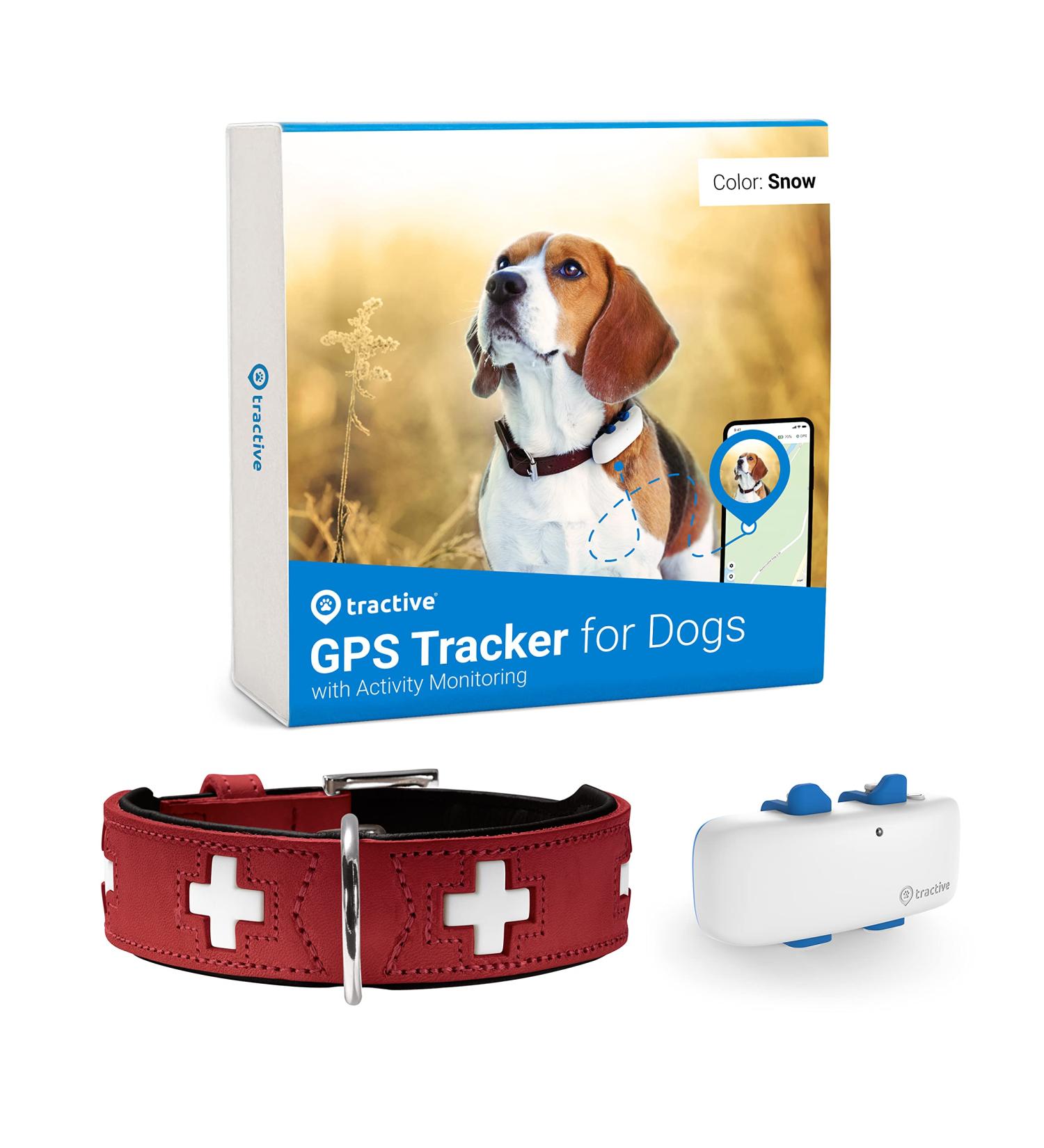 Hunter Collar L-XL (70) Red/Black | Tractive GPS Tracker for Dogs Unlimited Range & Durable Dog Collar - Buy Online on GoSupps.com