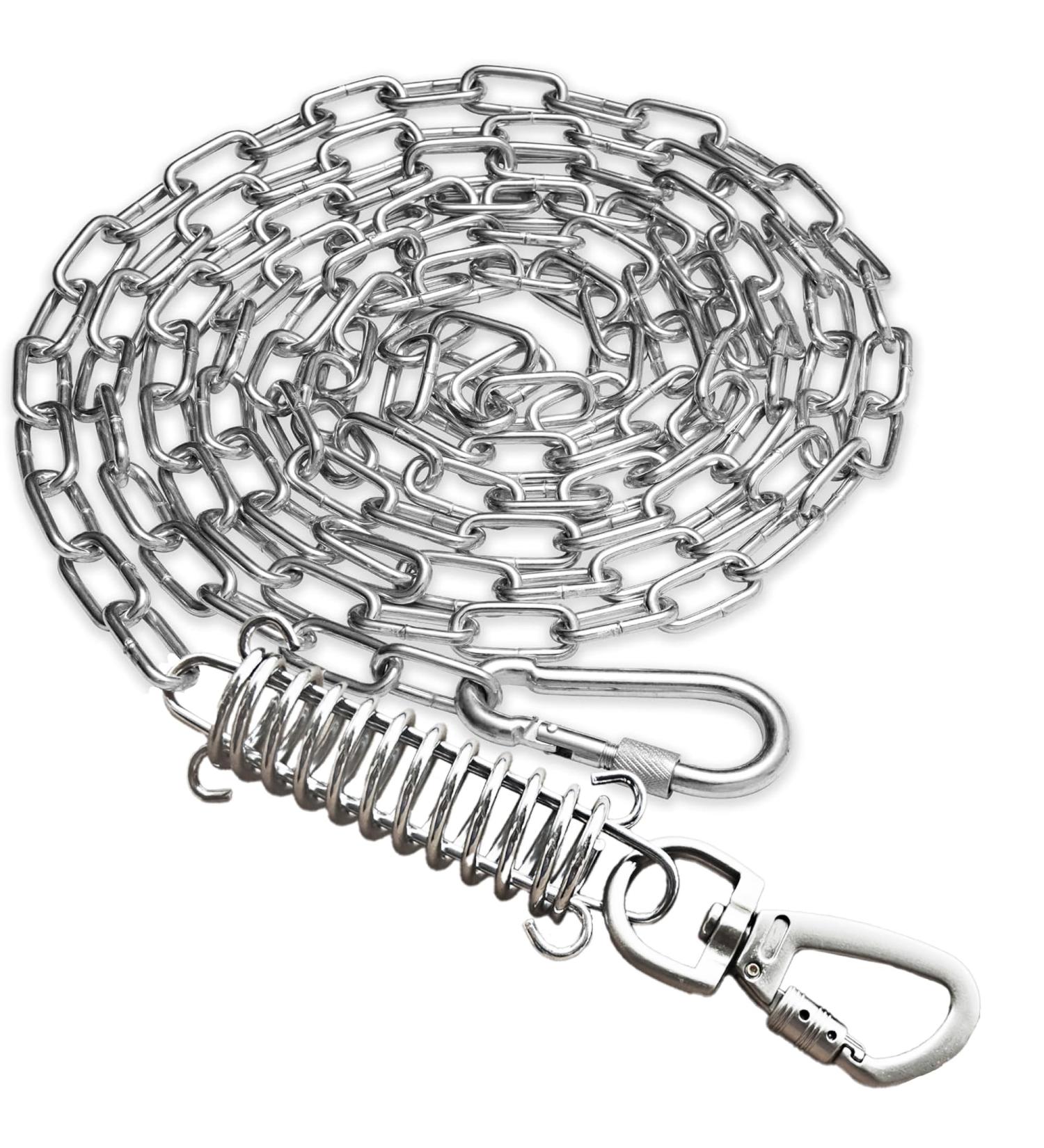 ZENGSUSU Heavy Duty Stainless Steel Dog Chains for Outside 16ft Tie Out Cable with Swivel Hook for Medium or Large Dogs Chew Proof Dog Lead for Yard or Camping - Buy Online on GoSupps.com