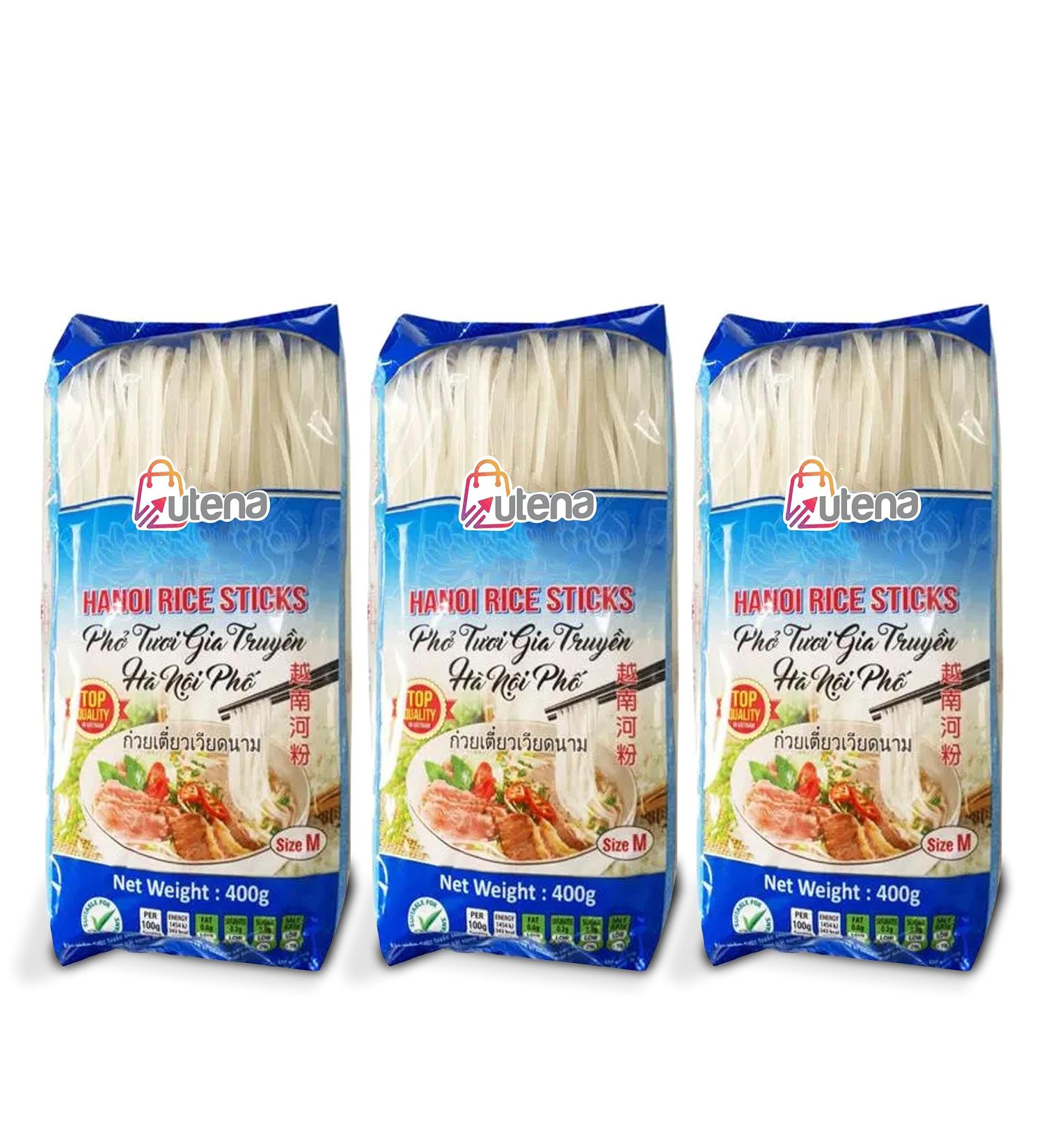Authentic Vietnamese Rice Noodles (Rice Sticks) - Medium 3MM - 3 Pack (400g each) - Buy Online on GoSupps.com