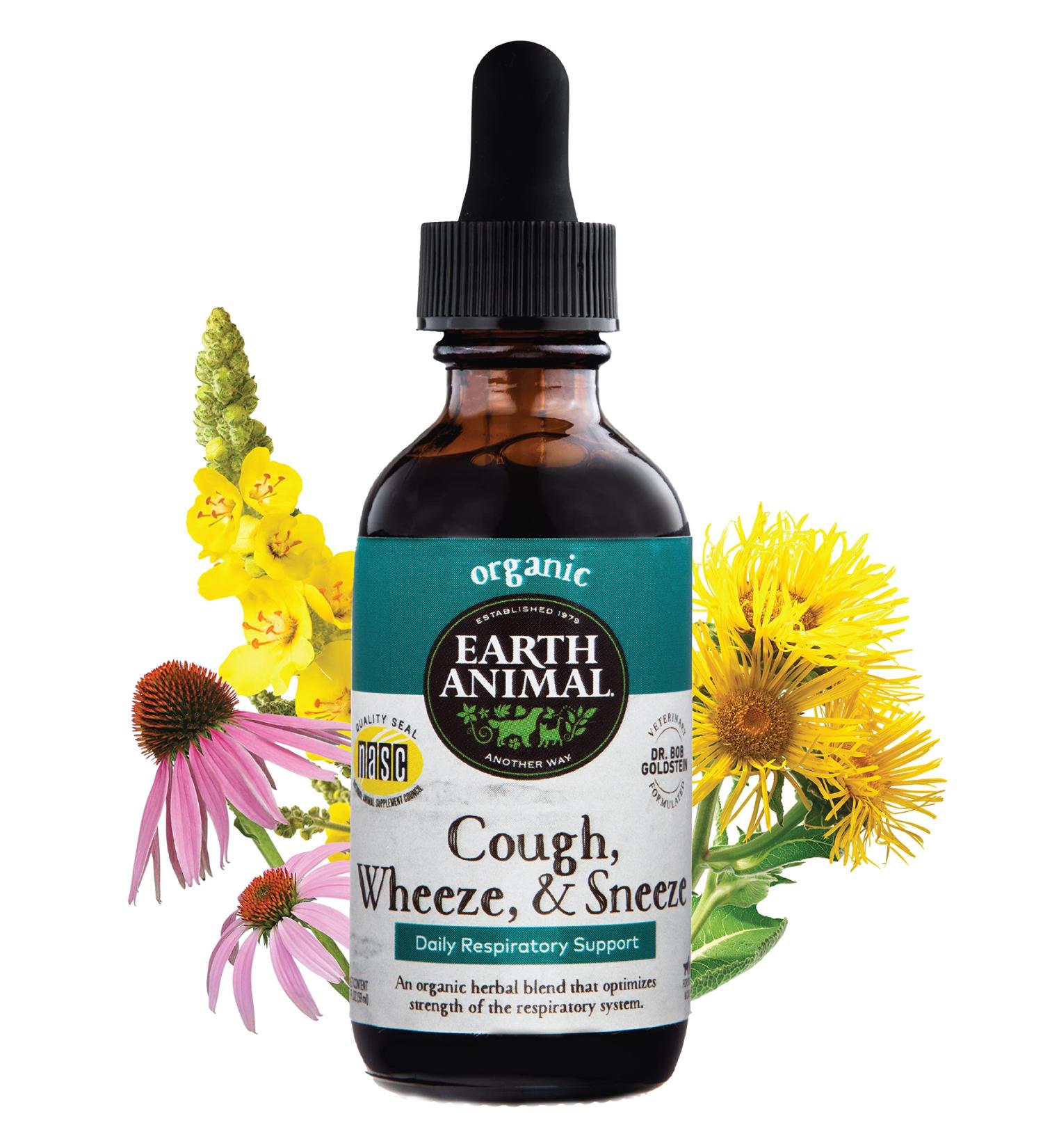 Earth Animal Herbal Remedies Supplement for Cats & Dogs - Cough, Wheeze & Sneeze - Buy Online on GoSupps.com