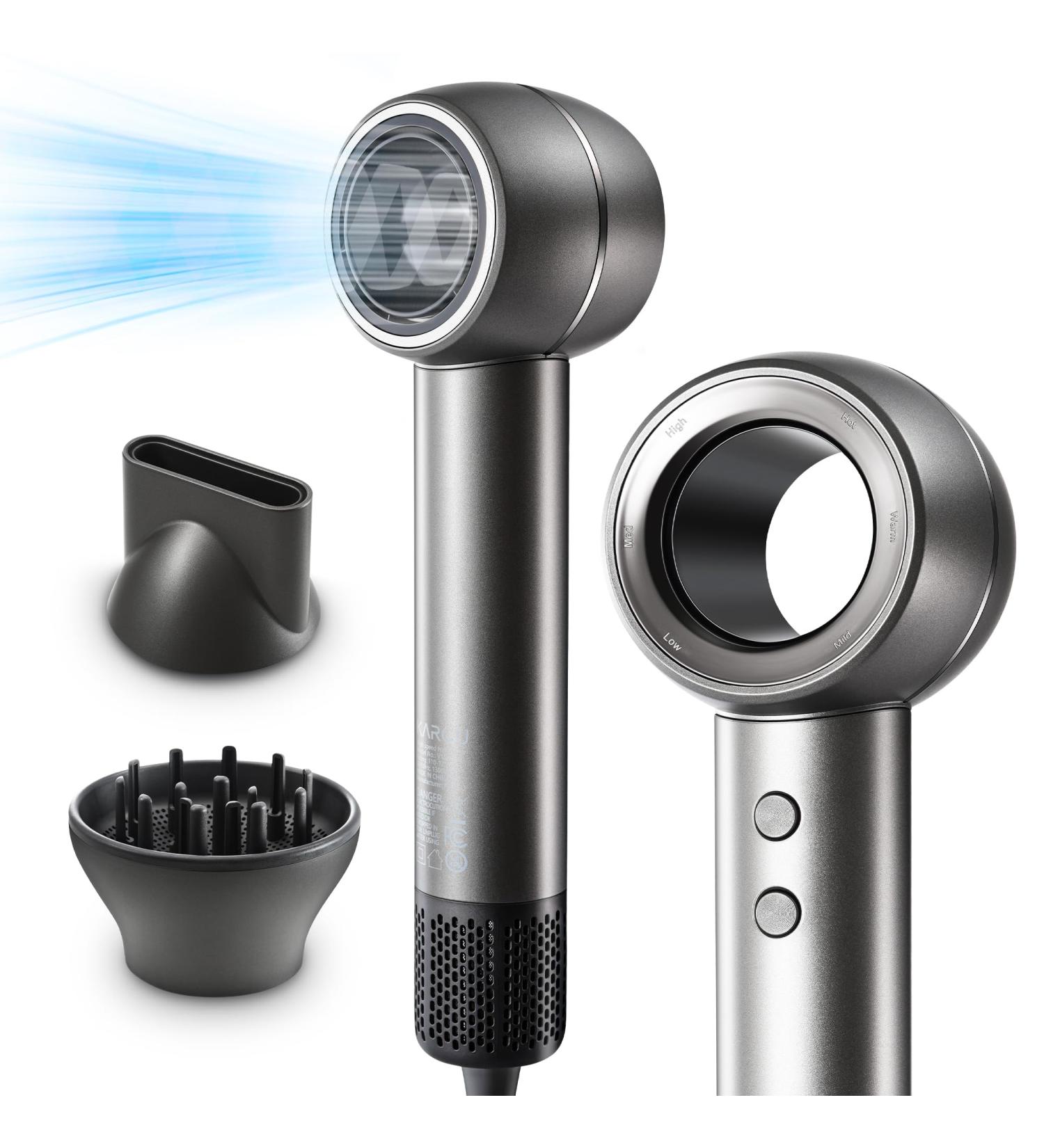 High-Speed Ionic Hair Dryer | 120 000 RPM | Fast Drying | 4 Temps & 3 Speeds | Compact Travel Hair Dryer with Diffuser & Nozzle - Buy Online on GoSupps.com