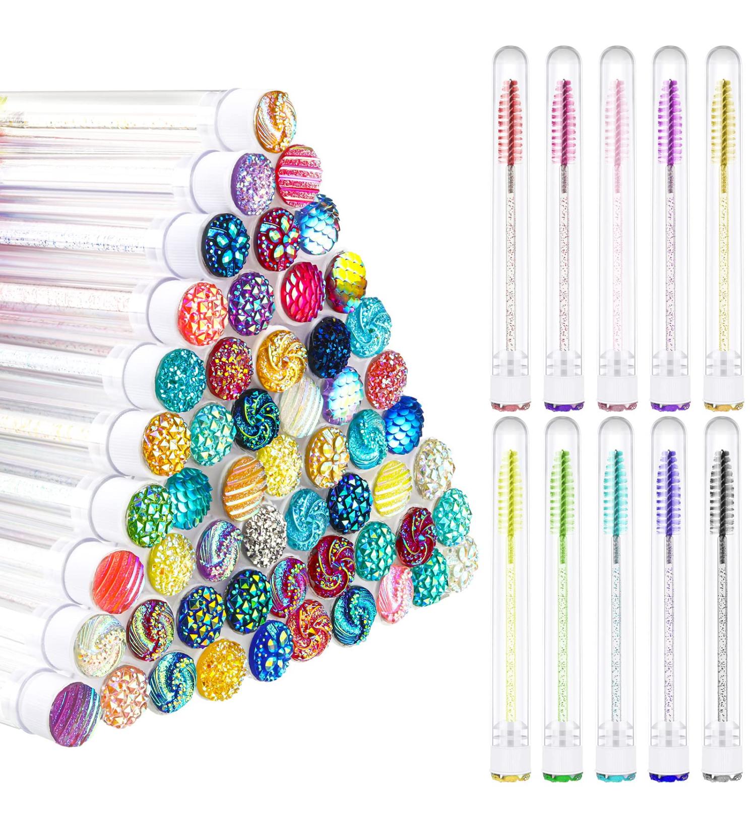 200 Piece Mascara Wand Set with 100 Lash Spoolies and Diamond Empty Brush - Colorful Eyebrow Applicator for Eyelash Extensions - Buy Online on GoSupps.com