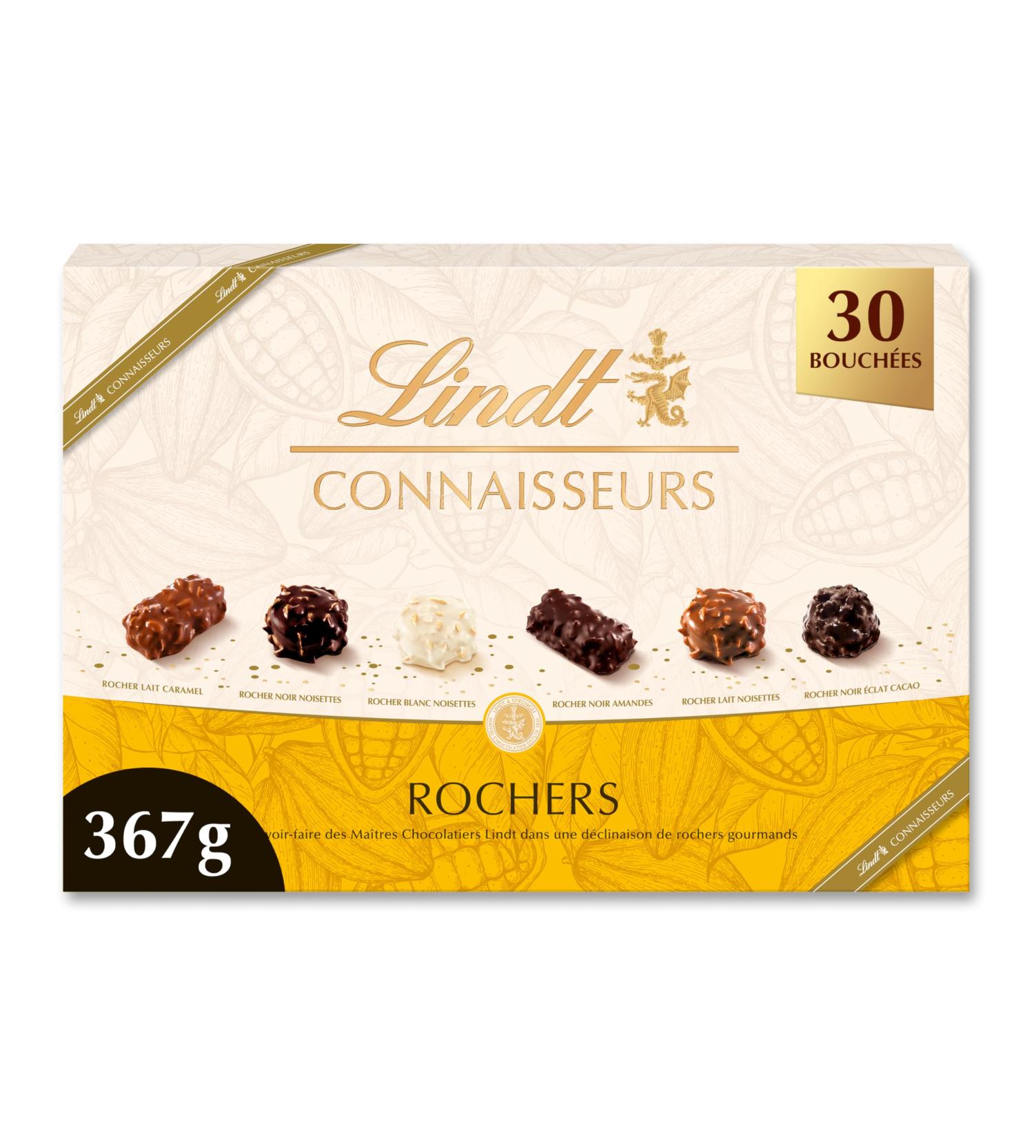 Lindt - CONNAISSEURS Rochers Box - Assortment of Milk Dark and White Chocolates - Ideal for Christmas 367g - Buy Online on GoSupps.com