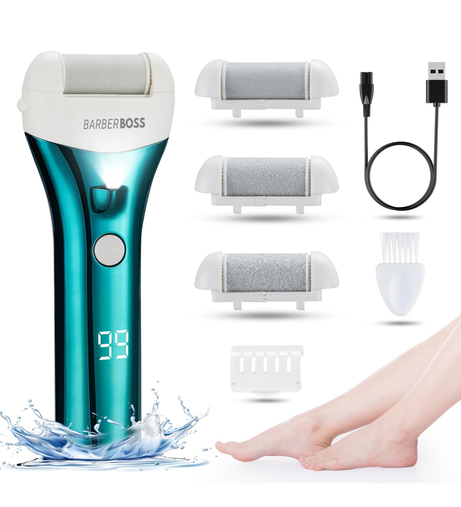 BarberBoss Electric Foot File Hard Skin Remover - Callus Remover Foot Files for Hard Skin Feet Hard Skin Remover Electric Professional Pedicure Set for Feet (Green) - Buy Online on GoSupps.com