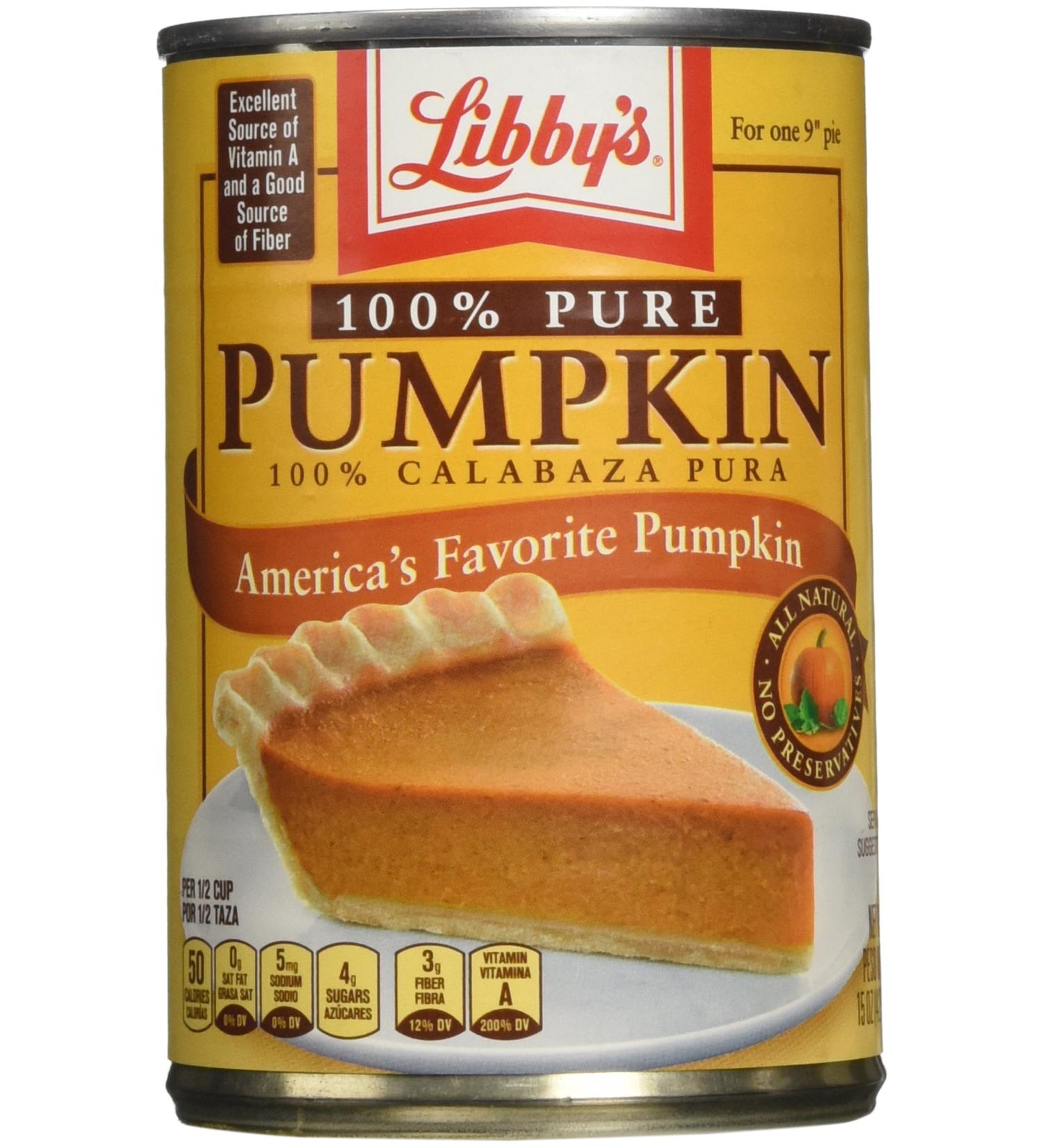 Libby's 100% Pure Pumpkin 15oz Can - Pack of 6 | 90oz Total - Buy Online on GoSupps.com
