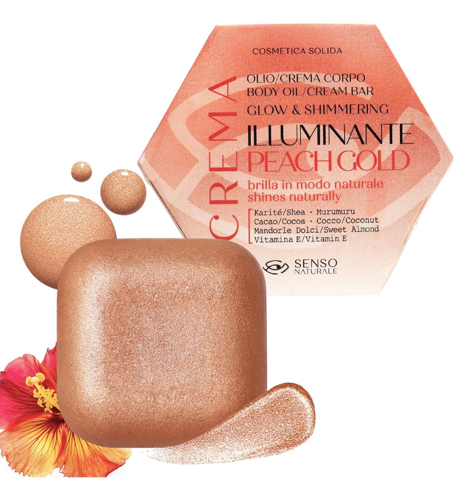 Senso Naturale Peach Gold Bronzing Oil Body Solid Illuminating Body Cream Moisturizing Glitter Nourishing and Scented for Women Neroli Tanning Cream Vitamin E Shea - Buy Online on GoSupps.com