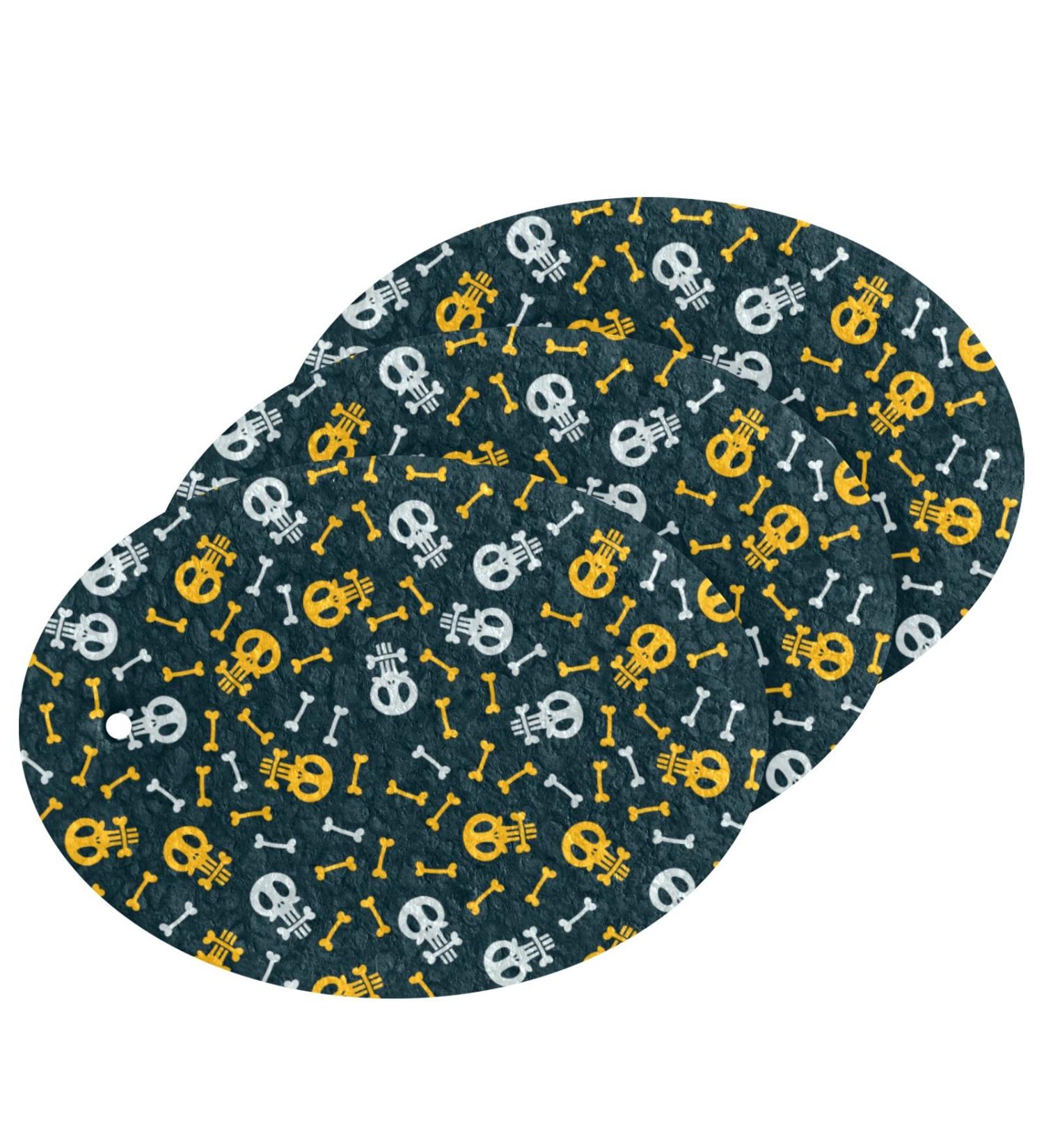 3-Pack Cleaning Kitchen Sponges Oval Skull Pattern Kitchen Cellulose Dishwashing Wood Pulp Cotton - Buy Online on GoSupps.com