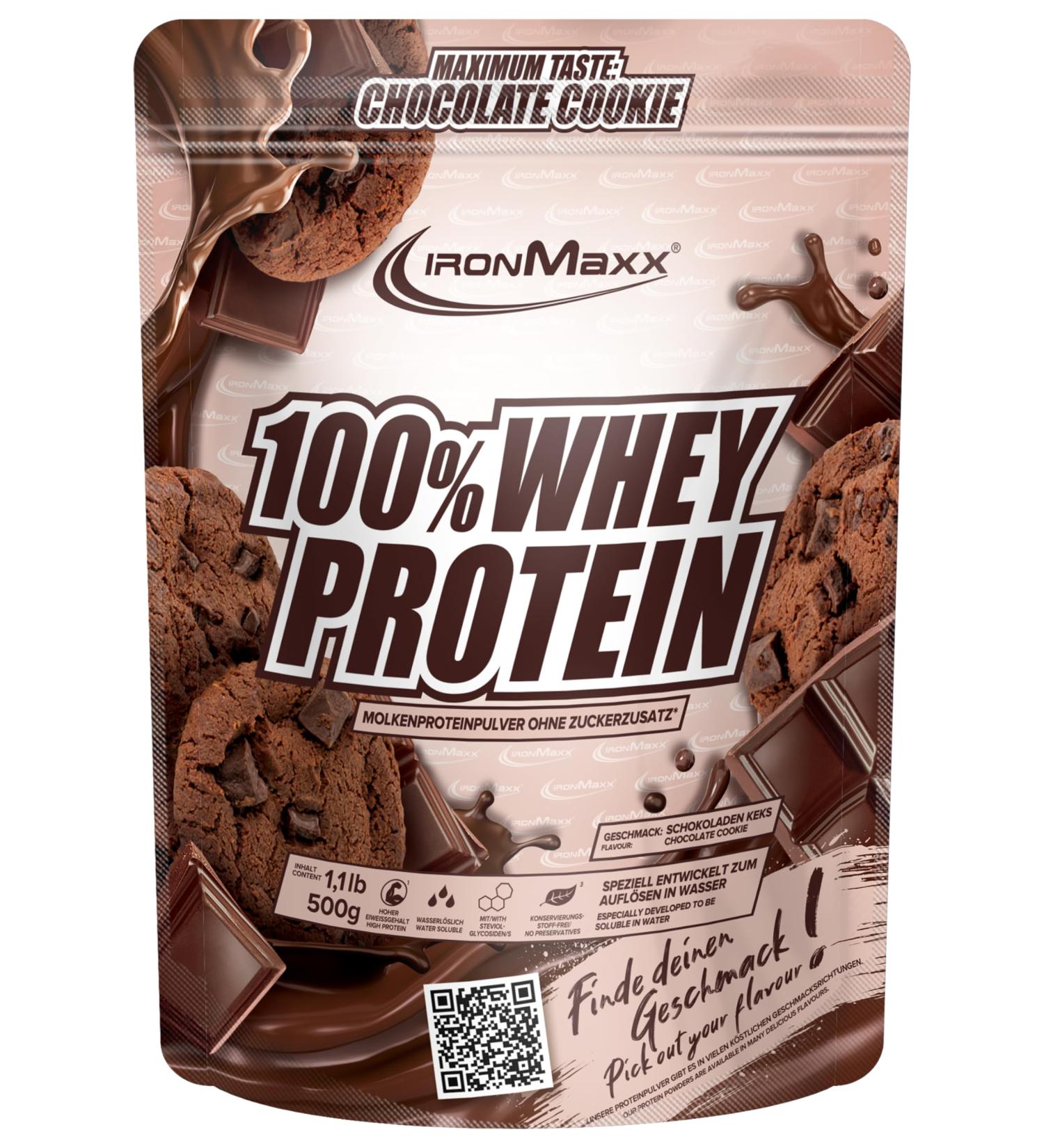 Ironmaxx 100% whey protein powder - chocolate cookie 500g bag |Suck -reduced water -soluble protein powder from whey protein |many different flavors