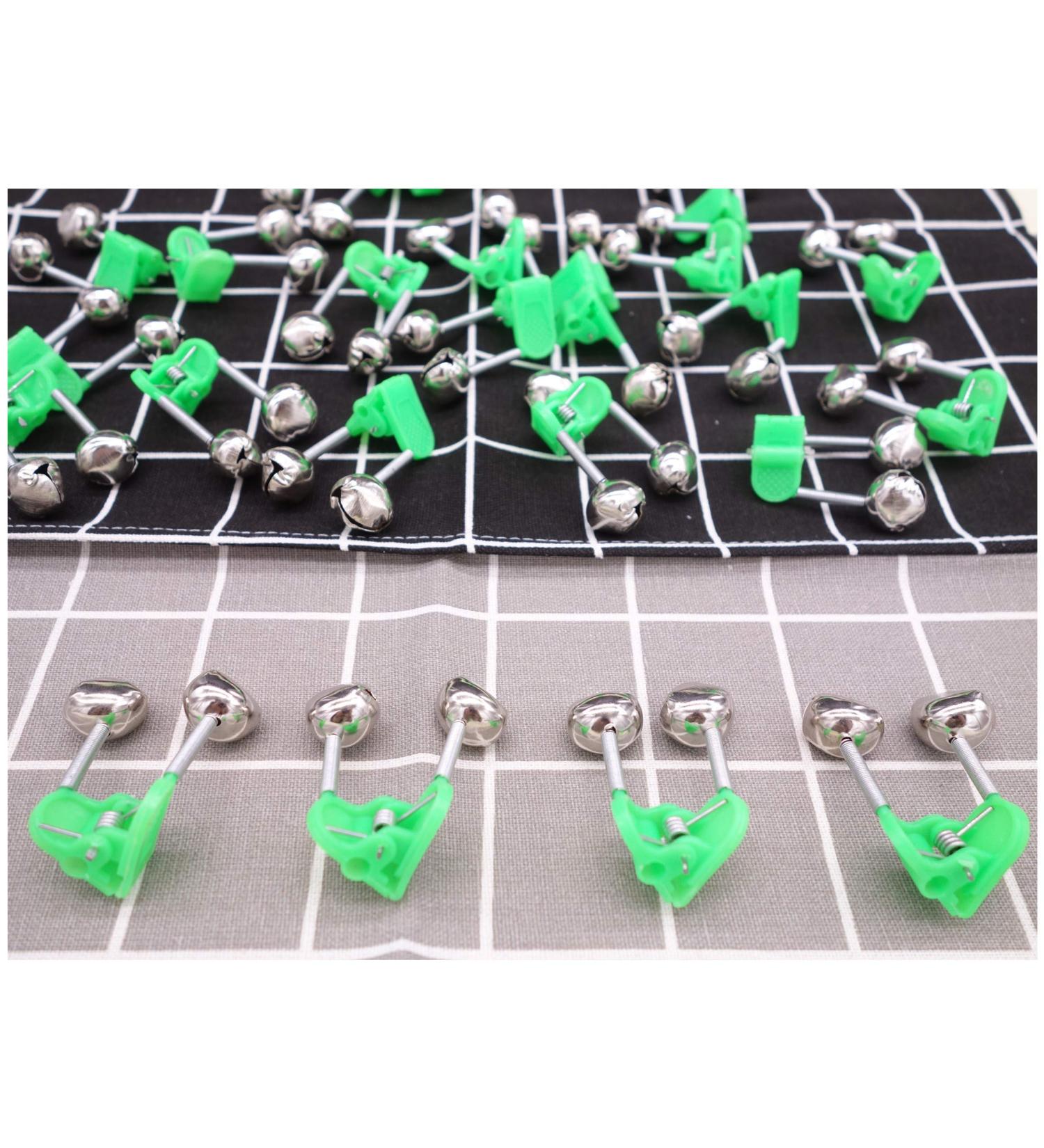 24 Pack Fishing Rod Alarm Dual Alert Bells Green/Silver Bite Indicators - Buy Online on GoSupps.com