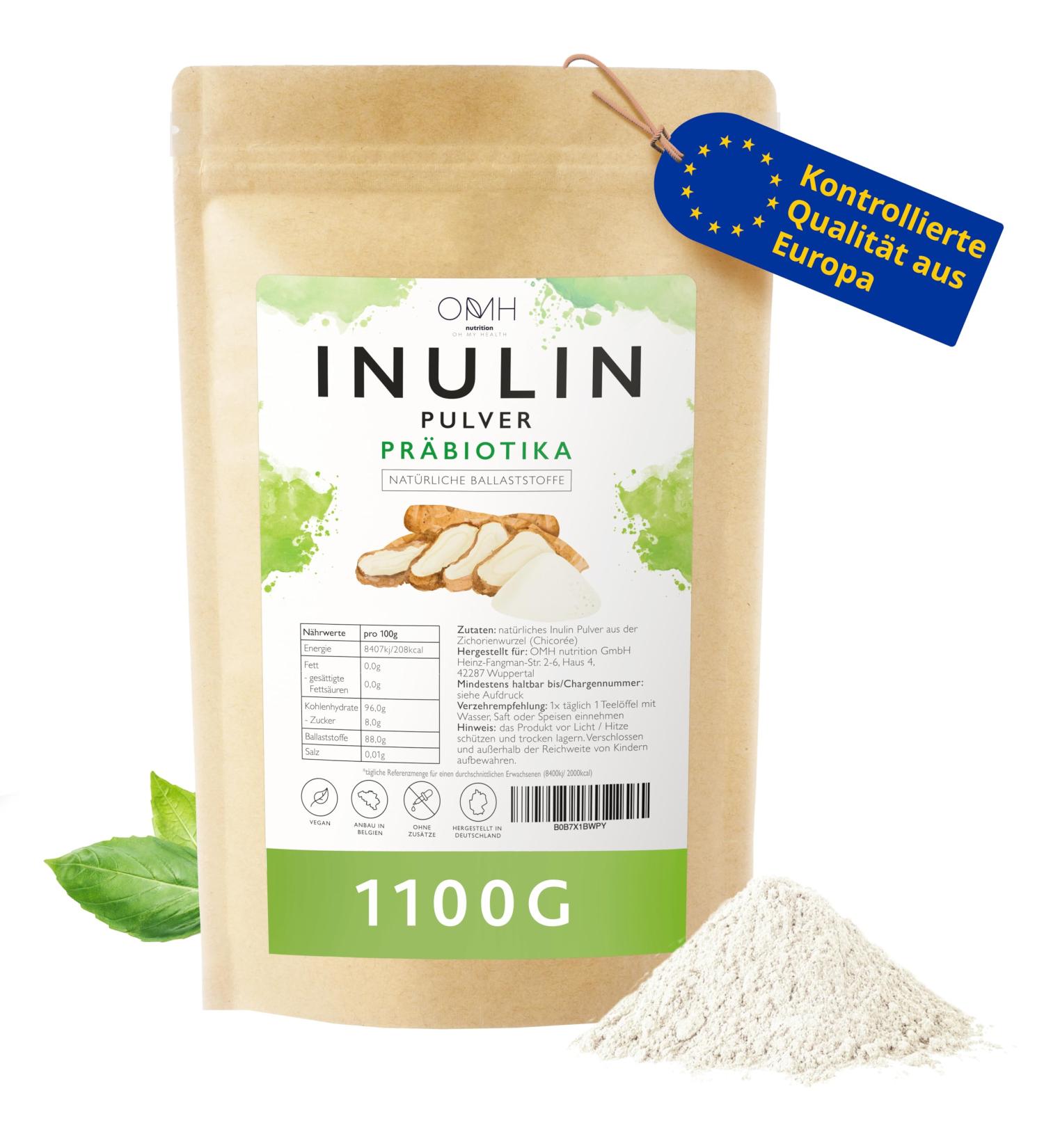 Inulin Powder Prebiotics Fiber 1100g | Vegan Chicory Root - Grown in Europe | Shop Now! - Buy Online on GoSupps.com