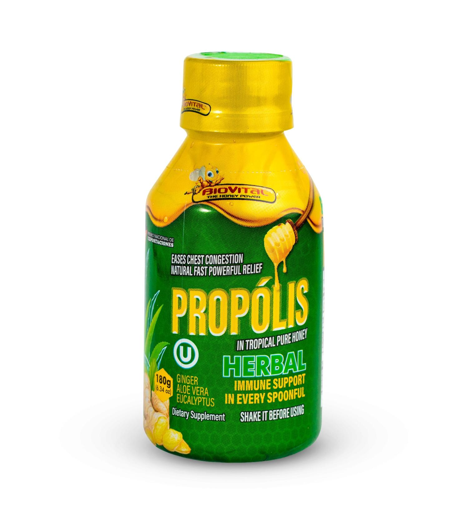 Biovital Natural Propolis Cough Syrup for Adults Immune Support Booster with Bee Honey Extract Herbal Throat Soothing Natural Ingredients and Plant Extracts - Buy Online on GoSupps.com