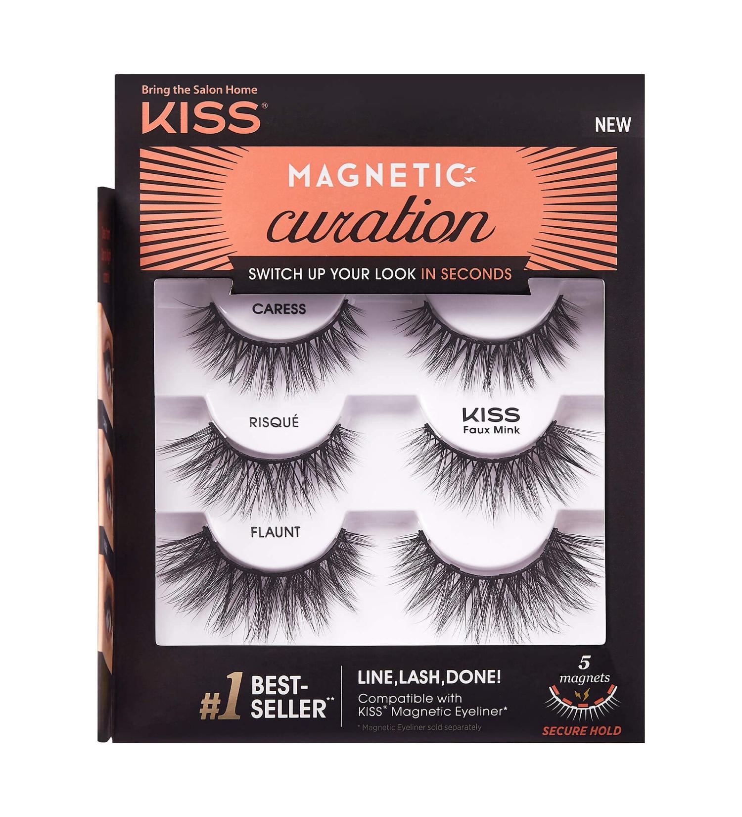 KISS Magnetic Curation False Eyelashes | 3 Pairs, 5 Strong Magnets, Reusable, Wind Resistant, Lasts 16 Hours - Buy Online on GoSupps.com