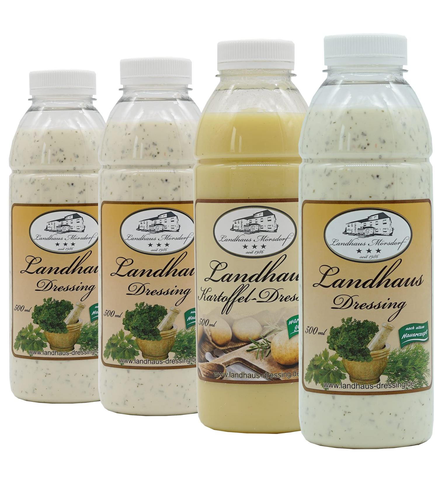 Landhaus M rsdorf dressing salad dressing + spicy potato dressing suitable for cooking meat fish and vegetarian dishes (3x 0.5l country house dressing + 0.5l potato dressing)