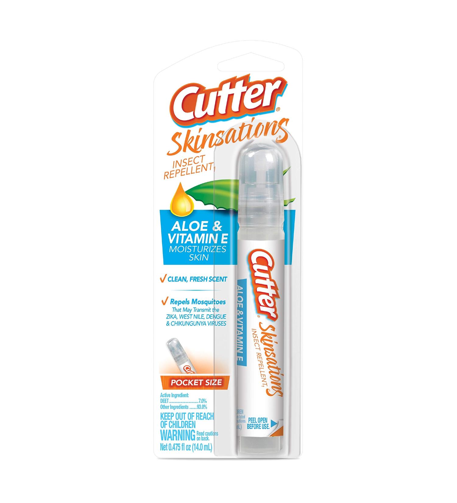 Cutter Skinsations Insect Repellent - 7% DEET, 0.475 fl Ounce Pocket Size Spray - Mosquito, Tick, Gnat & Flea Repellent - Buy Online on GoSupps.com