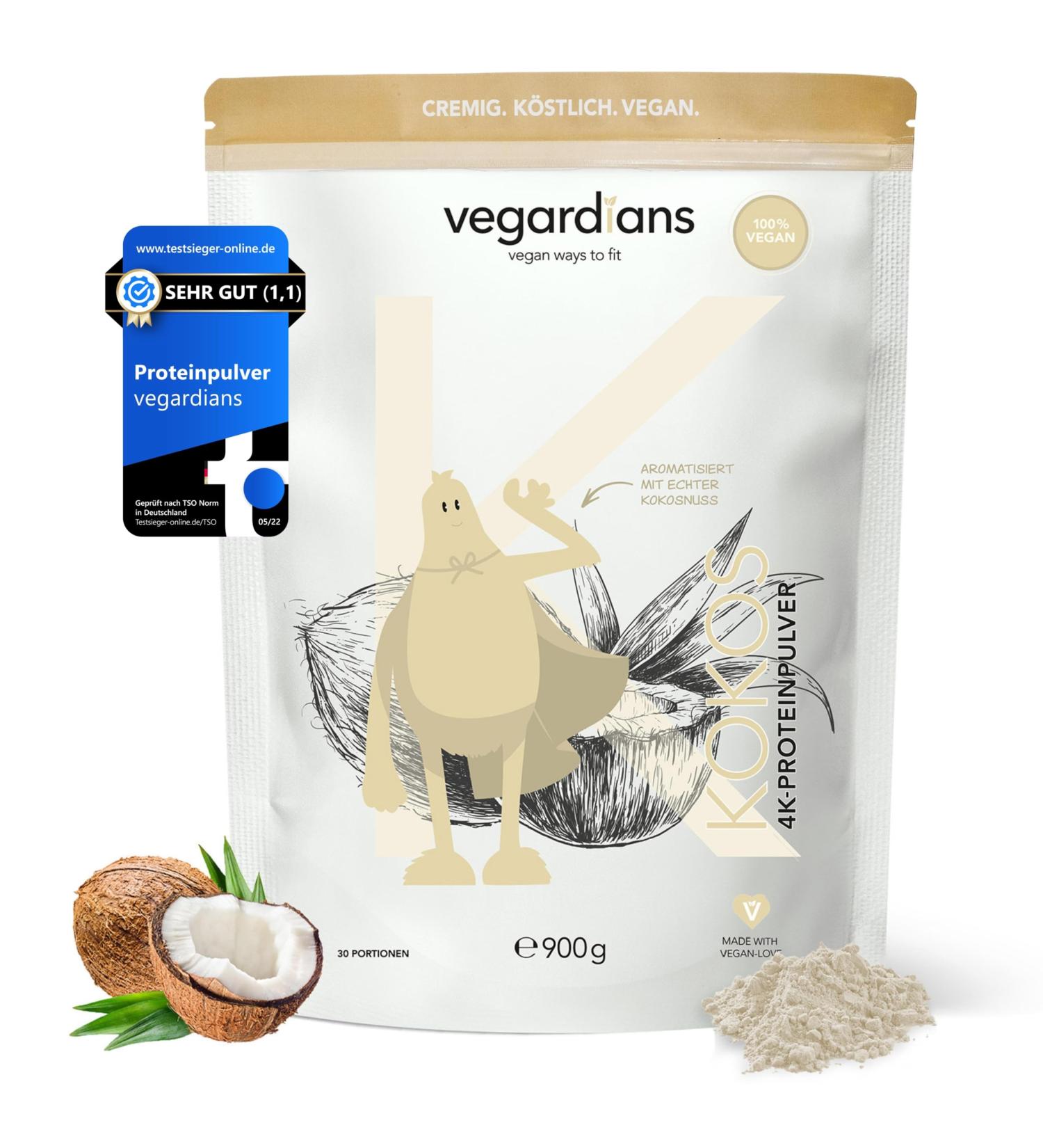 Buy Vegardians Vegan Protein Powder Coconut (900g) - Creamy Delicious Soy & Wheat Free - Innovative Plant-Based Protein - Buy Online on GoSupps.com