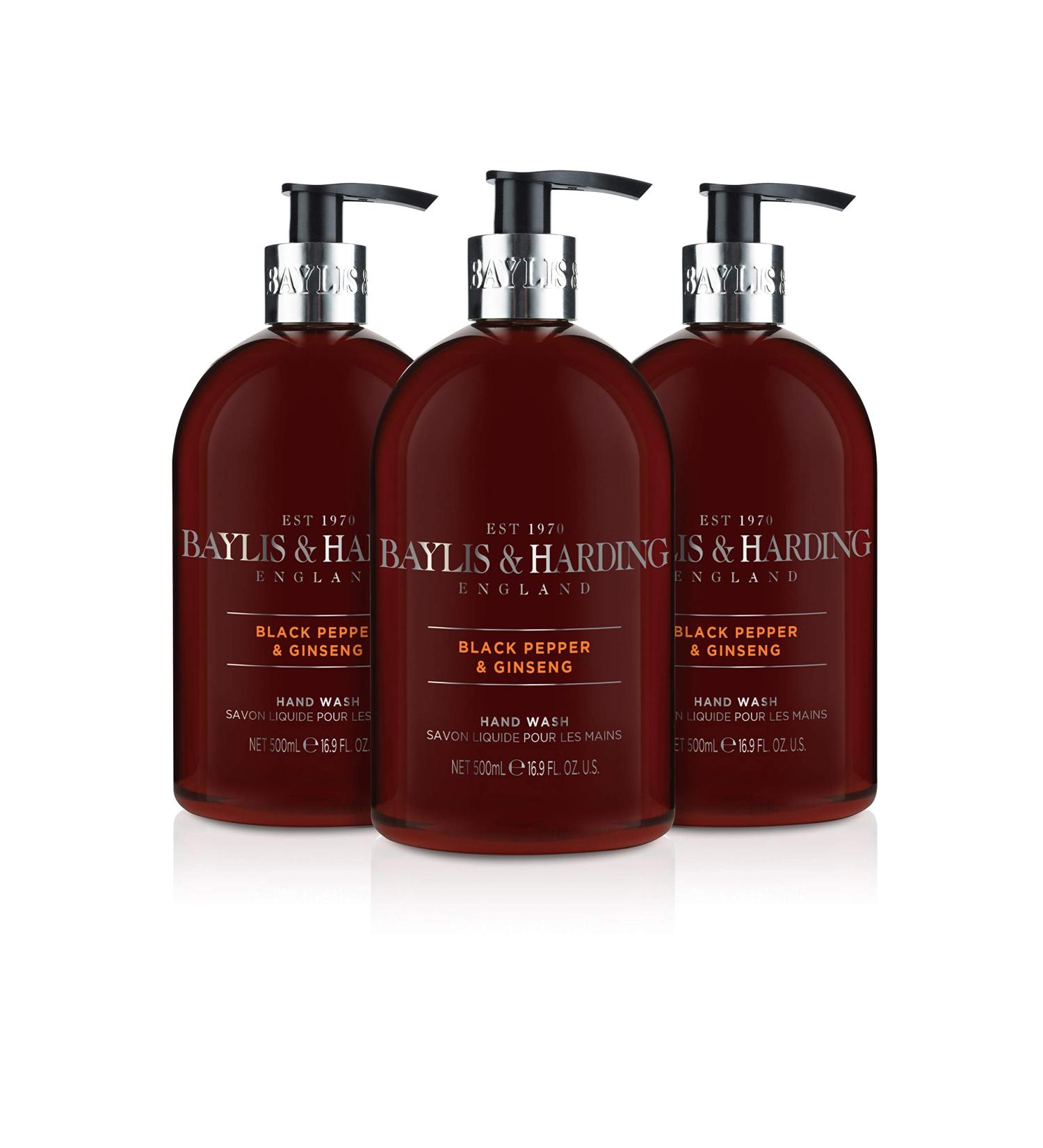 Baylis & Harding Black Pepper & Ginseng 16.9 oz Hand Wash (Pack of 3) - Men's Luxury Hygiene Set - Buy Online on GoSupps.com
