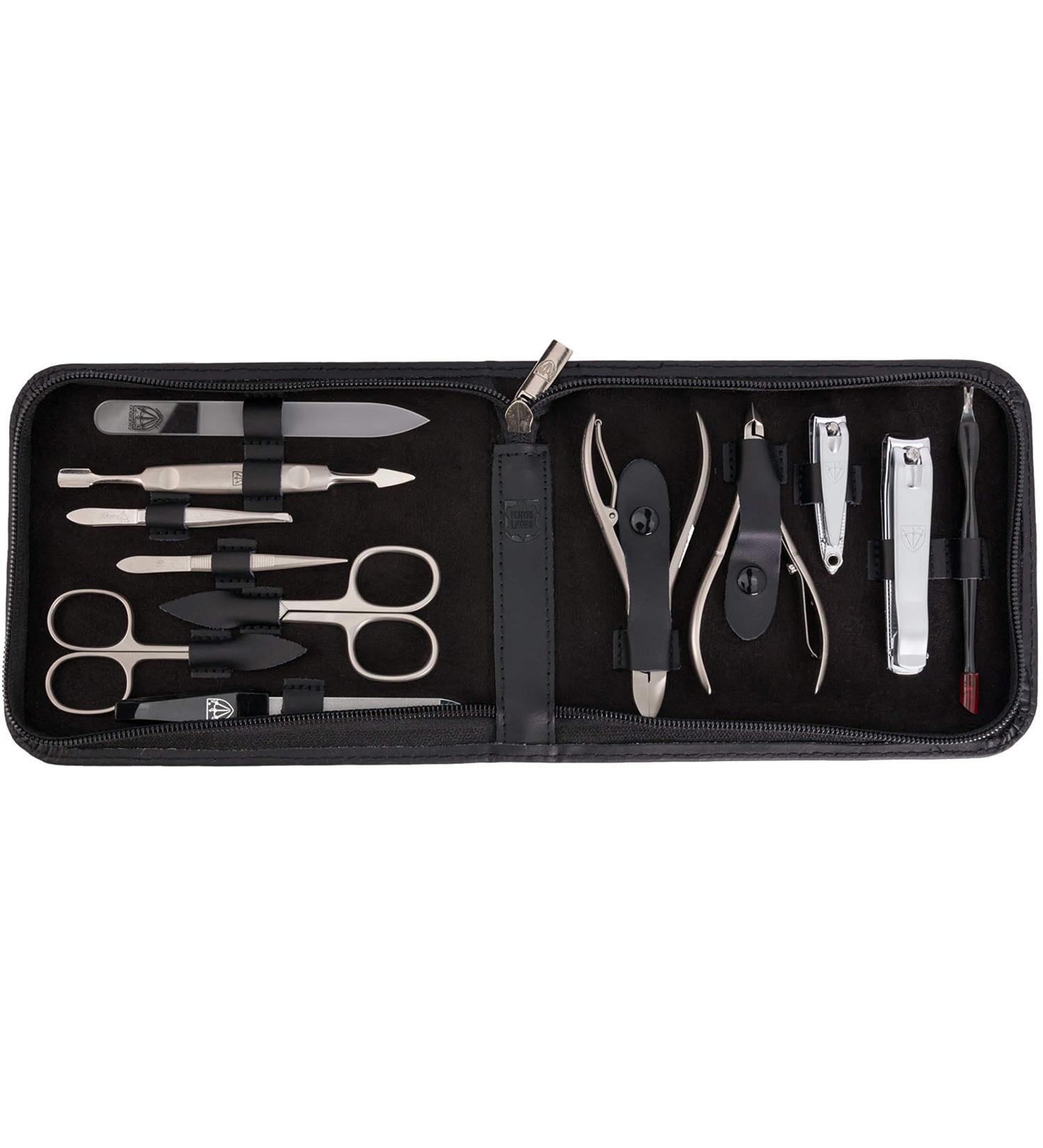 3 Swords Germany Manicure Pedicure Set Kit - Genuine Leather - Black - Buy Online on GoSupps.com