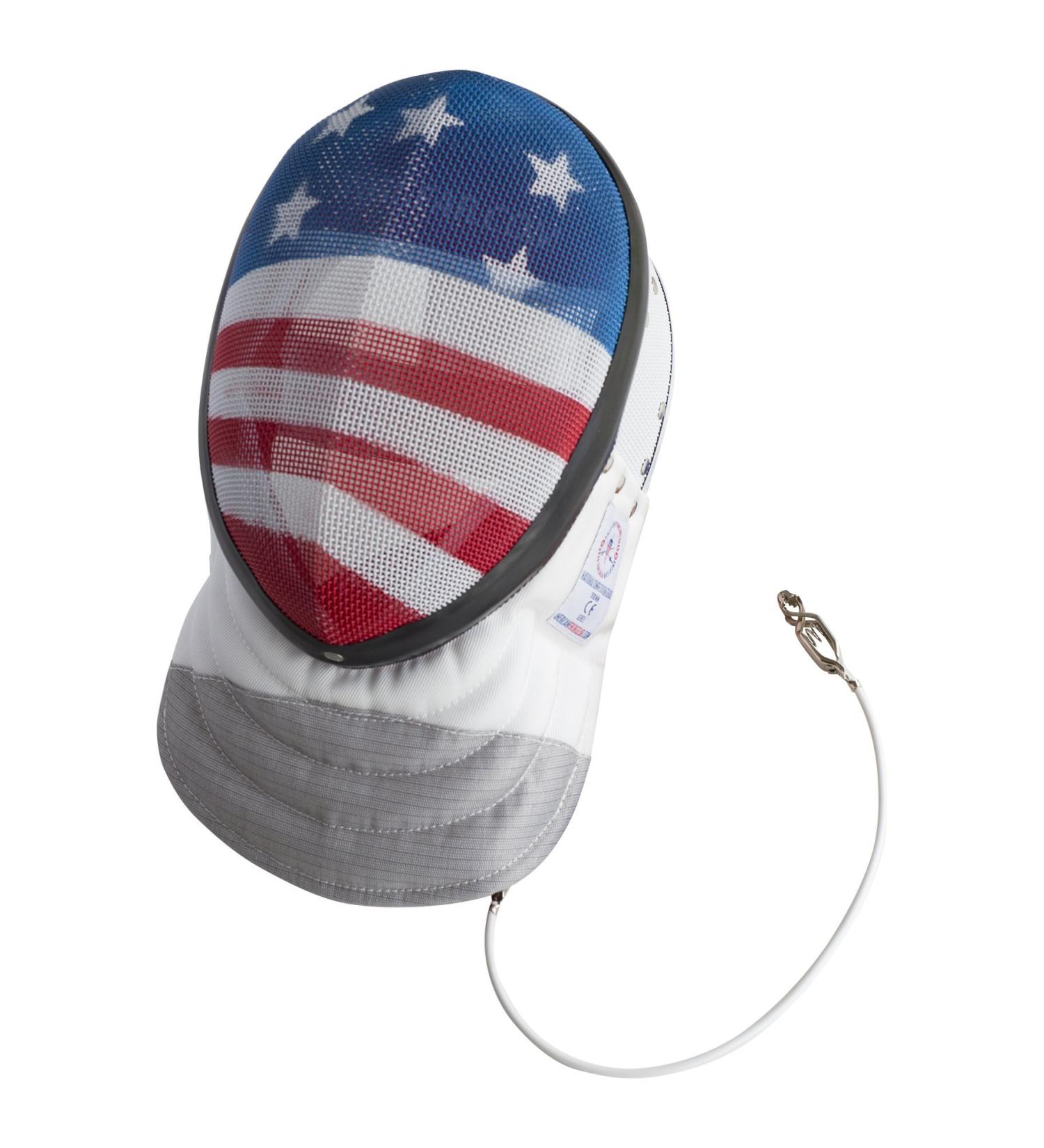 USA Flag Design Foil Fencing Mask with CE350N Certification | Anti-Glare Finish & Padded Bib | X-Small Size with Adjustable Strap - Buy Online on GoSupps.com