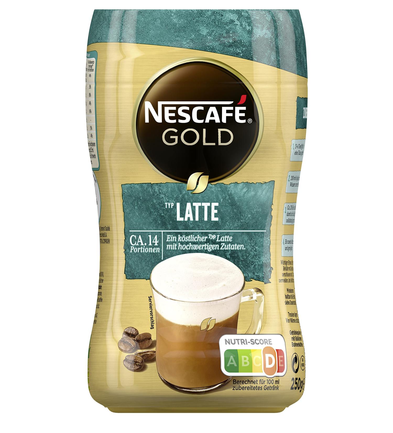 Nescaf Gold Type Latte - Soluble Bean Coffee Powder Strong Taste & Aroma 250g (1 Pack) - International Shipping Available - Buy Online on GoSupps.com