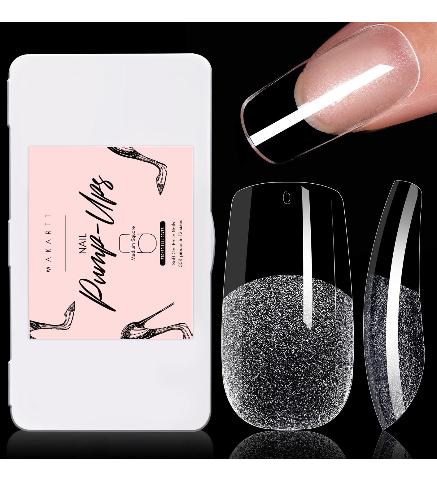 Makartt 504Pcs Soft Gel Full Cover Nail Tips - Medium Square False Nails for Salons & DIY Nail Art - Matte Finish, No Crease - 12 Sizes - Buy Online on GoSupps.com