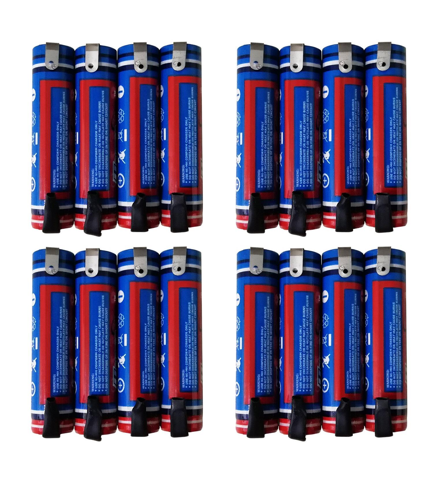 (16-Pack) 1.2V AAA 600mAh Ni-MH Rechargeable Battery for High-Drain Devices Quick Charge (Flat Top w/Soldering Tabs)