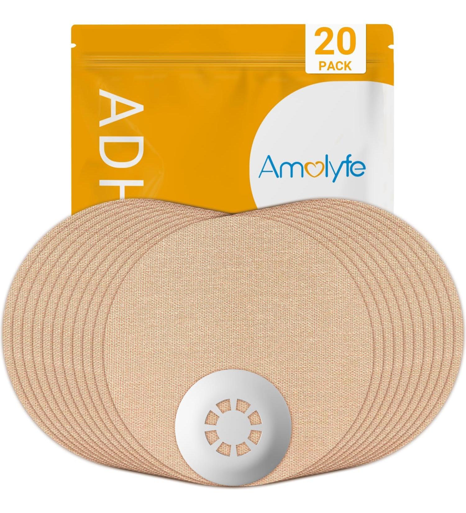 Amolyfe Libre 3 Sensor Covers Waterproof Freestyle Libre 3 Covers Bump-Proof with Hard Cap Breathable Medical CGM Adhesive - for Libre 3 - 20 Pack - Buy Online on GoSupps.com