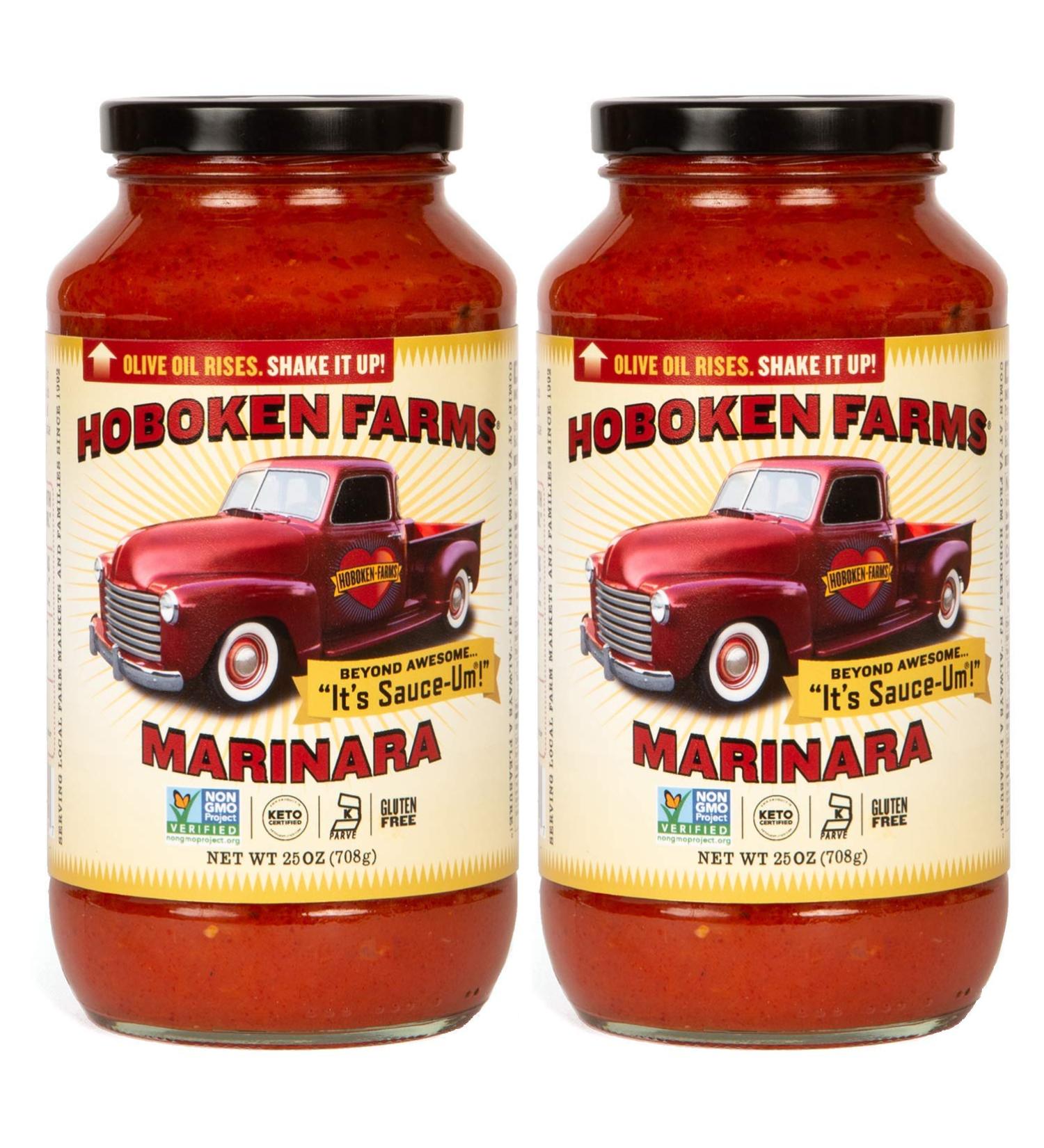 Hoboken Farms Marinara Gourmet Pasta Sauce - Keto Certified, No Sugar Added, Non GMO, Kosher, Vegan, Plant Based - 2-Pack, 1.56 Pound Each - Buy Online on GoSupps.com