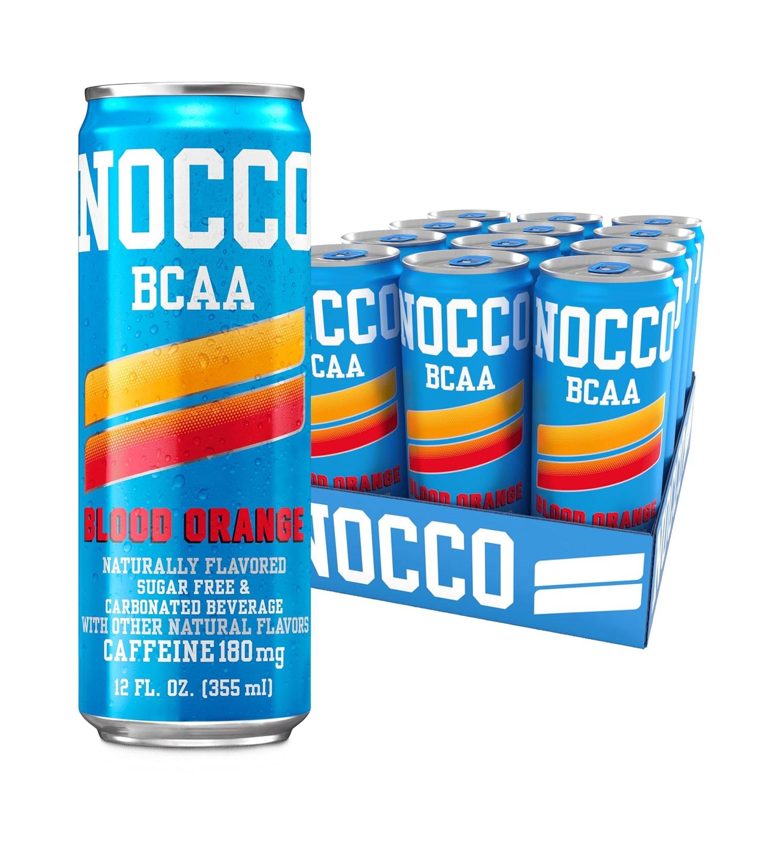 NOCCO Zero Sugar Energy Drink - Blood Orange - Pack of 12 - 12 Fl Oz. - Buy Online on GoSupps.com