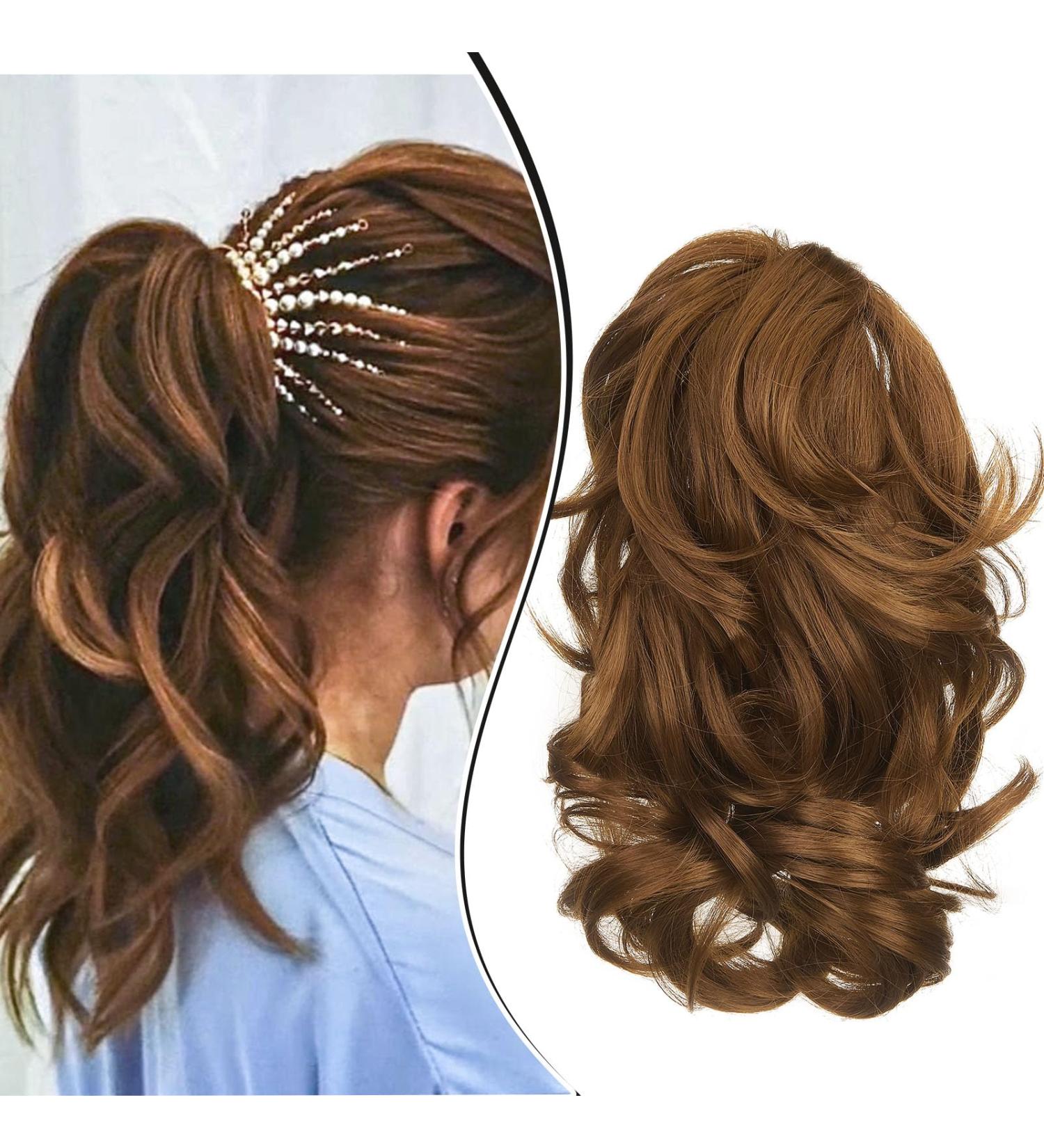 Dcbaboo Short Ponytail Extension Curly 12inch Claw Clip in Ponytail Hair Extensions Long Wavy Synthetic Pony tails Natural Wave One Piece Hairpiece Fake Ponytail for Women Light Auburn 12 inch 110g Light Auburn - Buy Online on GoSupps.com