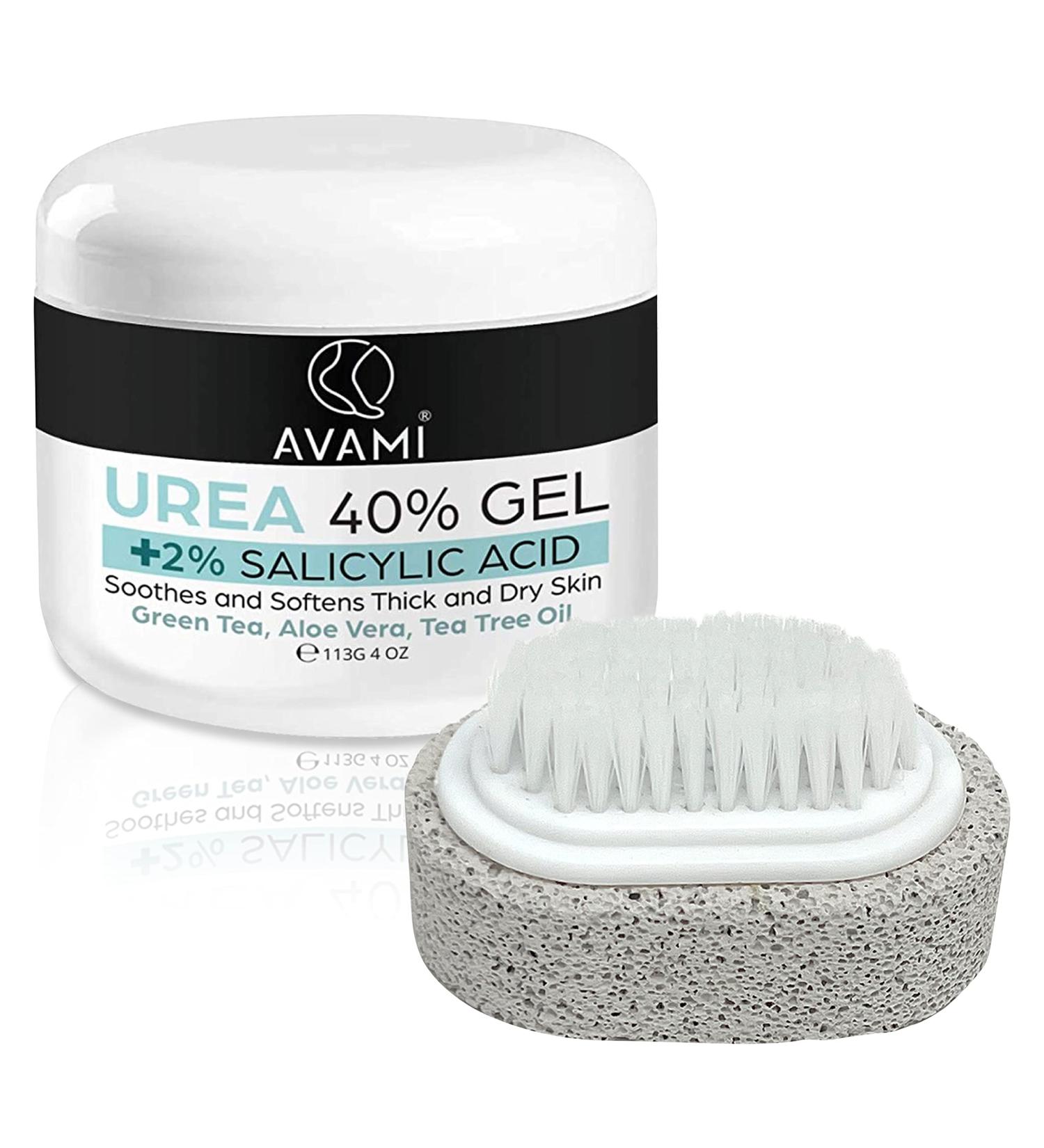 AVAMI 40% Urea Gel with Salicylic Acid, Tea Tree & Aloe Vera - Softens Dry Skin, Heals Cracked Heels & Calluses (Set) - Buy Online on GoSupps.com