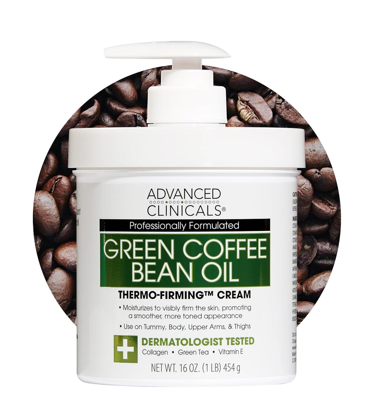 Advanced Clinicals Green Coffee Bean Oil Thermo-Firming Cream 16 oz | Skin Firming & Moisturizing - Buy Online on GoSupps.com
