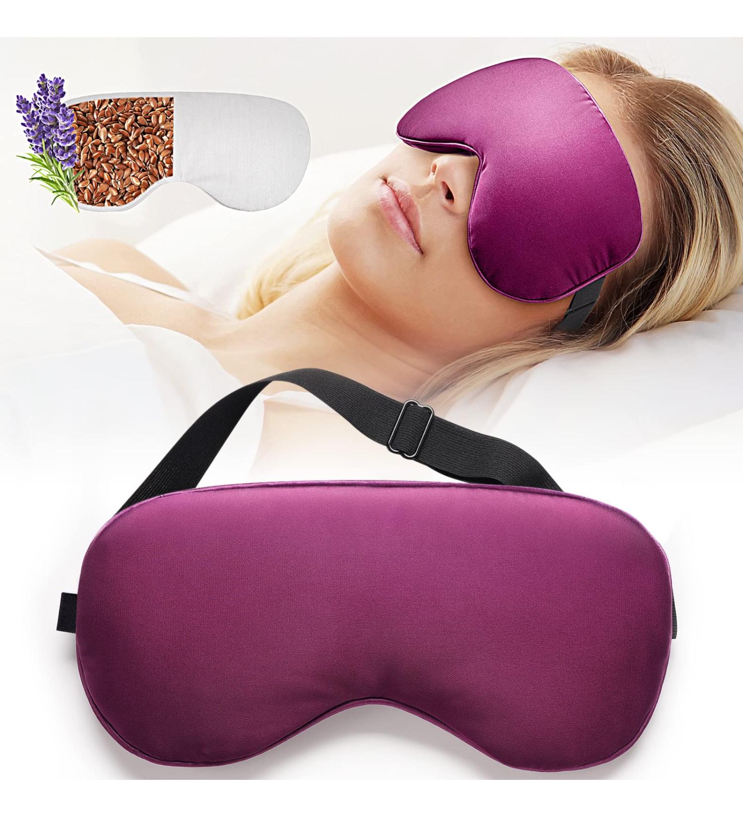 YFONG Moist Heated Weighted Eye Mask for Dry Eyes - Relieves Eye Fatigue, Pink Eyes, Stye, Dark Circles, Migraine - Microwave Activated Warm Compress for Sinus Pain - Purple - Buy Online on GoSupps.com