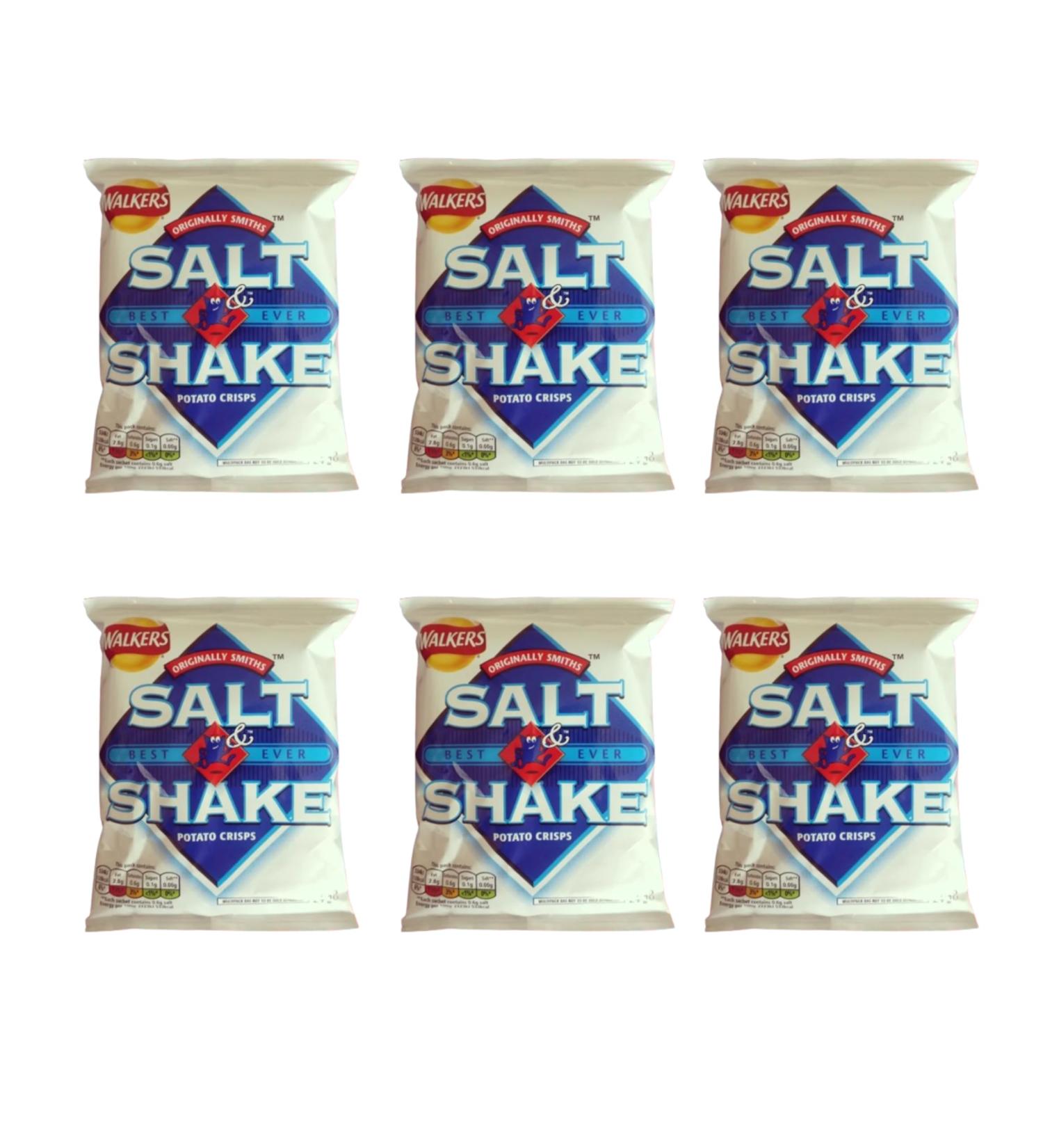 Walkers Salt & Shake Multipack Crisps6x24g | Salt & Shake Potato Crisps with Separate Salt Sachet.No artificial colours. No MSG. Suitable for vegetarians. Salt & Shake 24.00 g (Pack of 6) - Buy Online on GoSupps.com